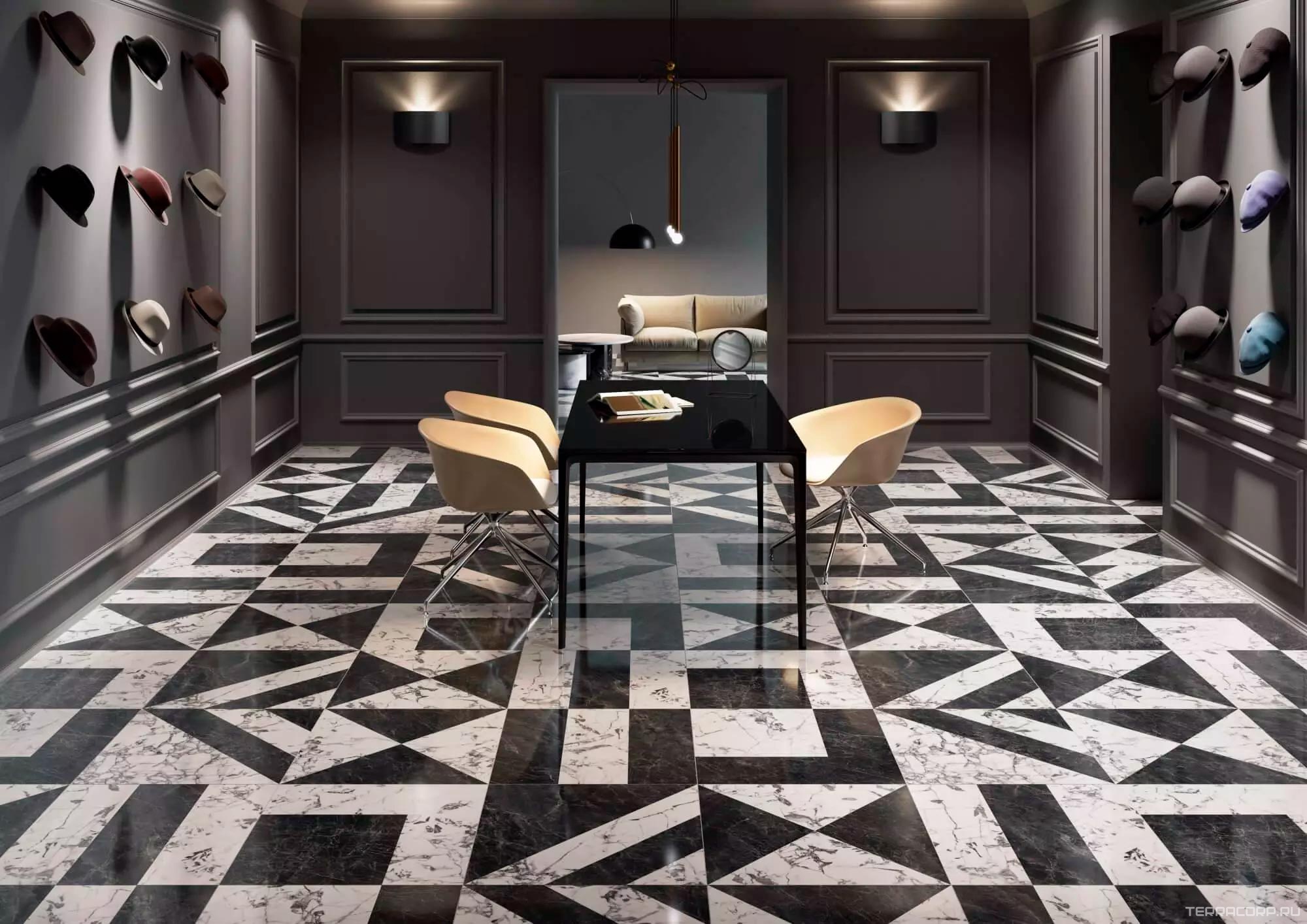 Керамогранит Kerama Marazzi Бьянко Неро белый чёрный лаппатированный 60x119,5 Белый, фото 2