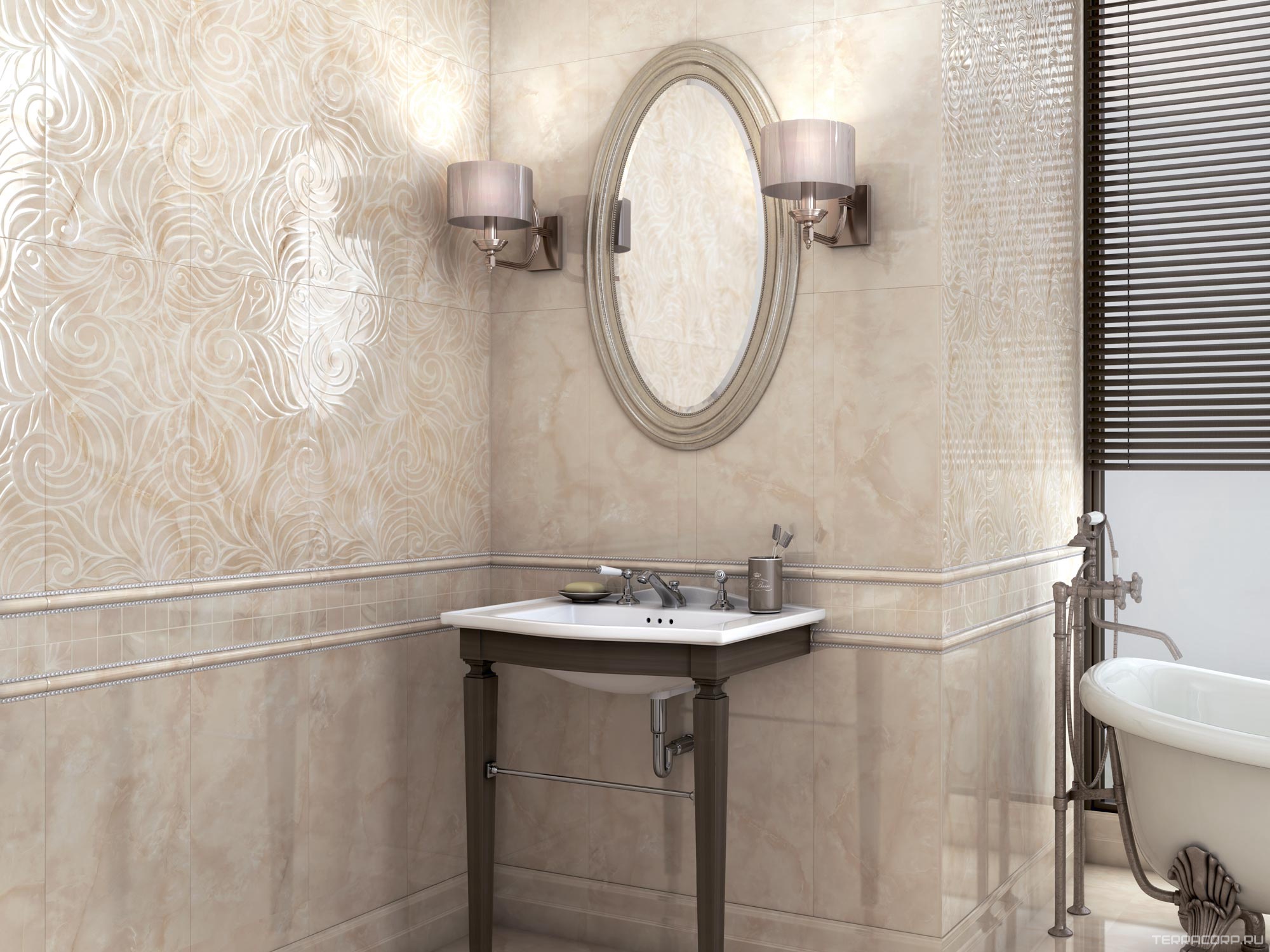 Керамическая плитка Kerama Marazzi Вирджилиано беж структура обрезной XX30х60 Бежевый, фото 1