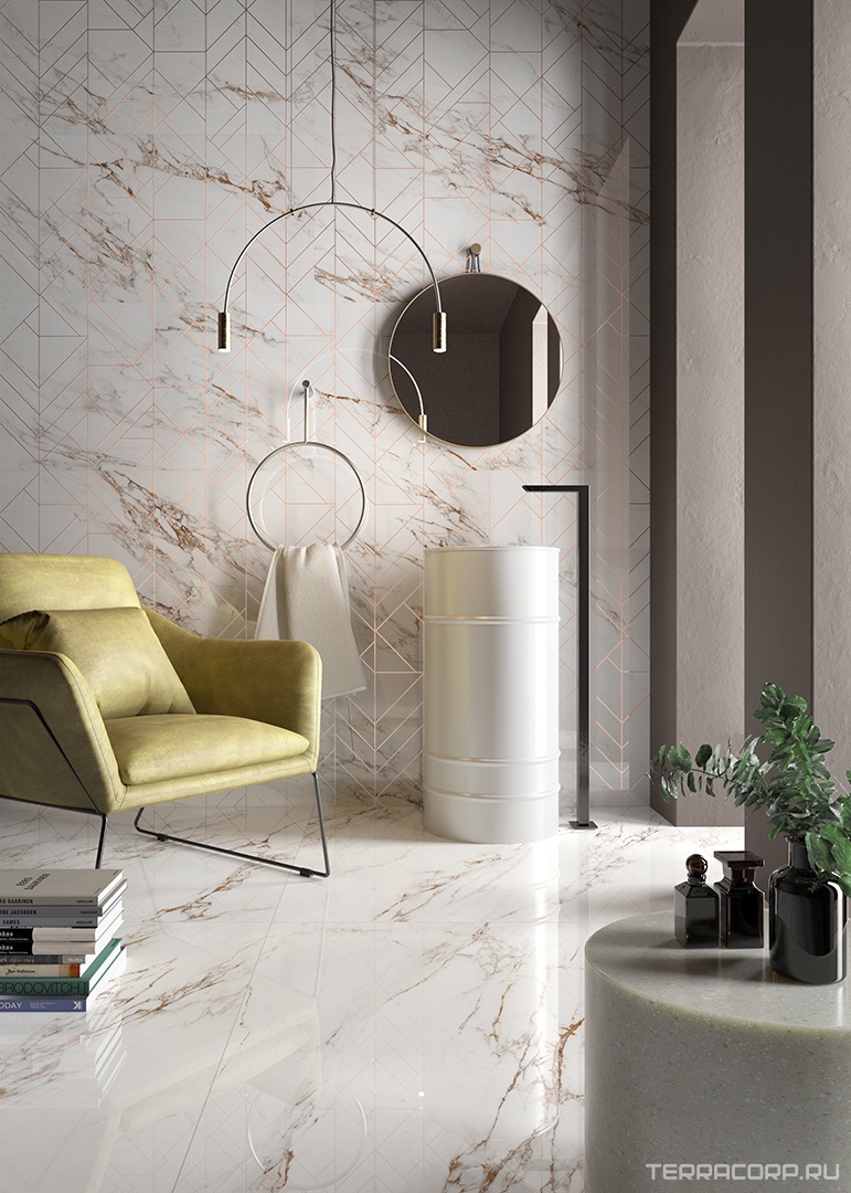 Керамогранит Pastorelli Sunshine SU Capraia White Shine 60x120 Белый, фото 1