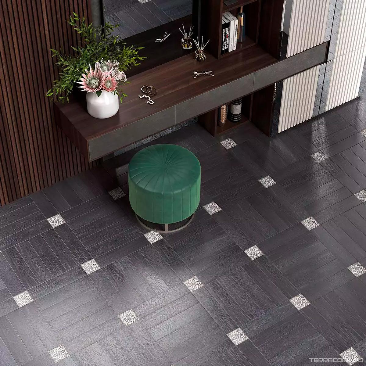 Керамогранит Kerama Marazzi Вяз серый темный 9.9х40.2 Серый, фото 4