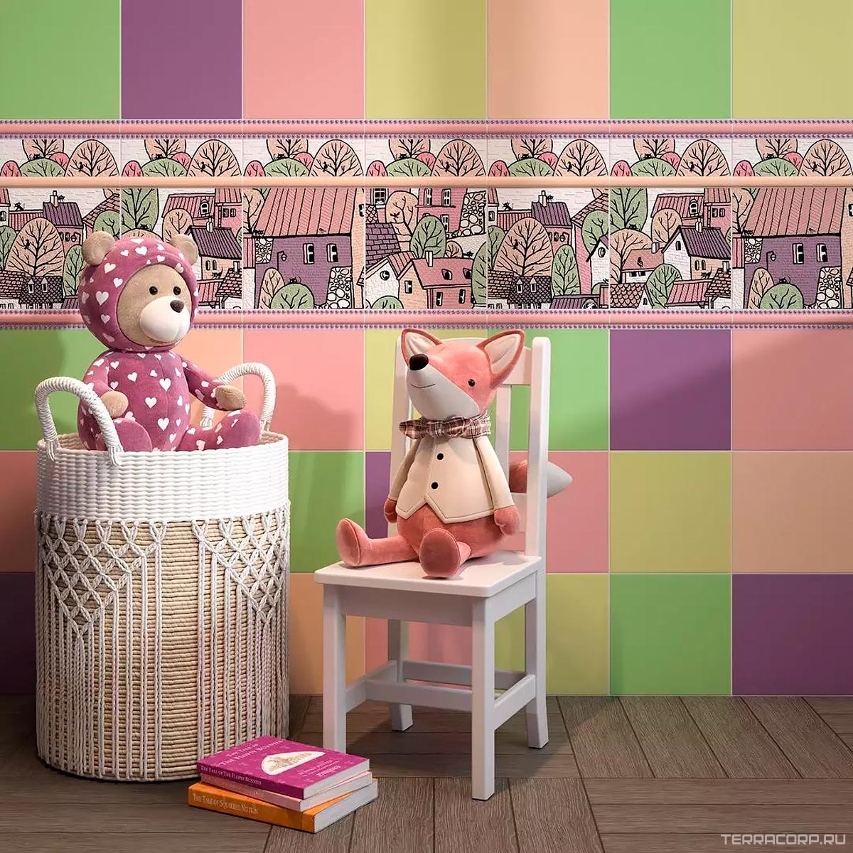 Керамическая плитка Kerama Marazzi Городок Декор 2 матовый 20х20 Комбинированный, фото 5