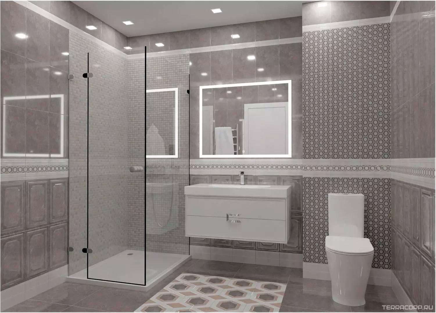 Керамическая плитка Kerama Marazzi Гран Пале серый панель 25x40 Серый, фото 4