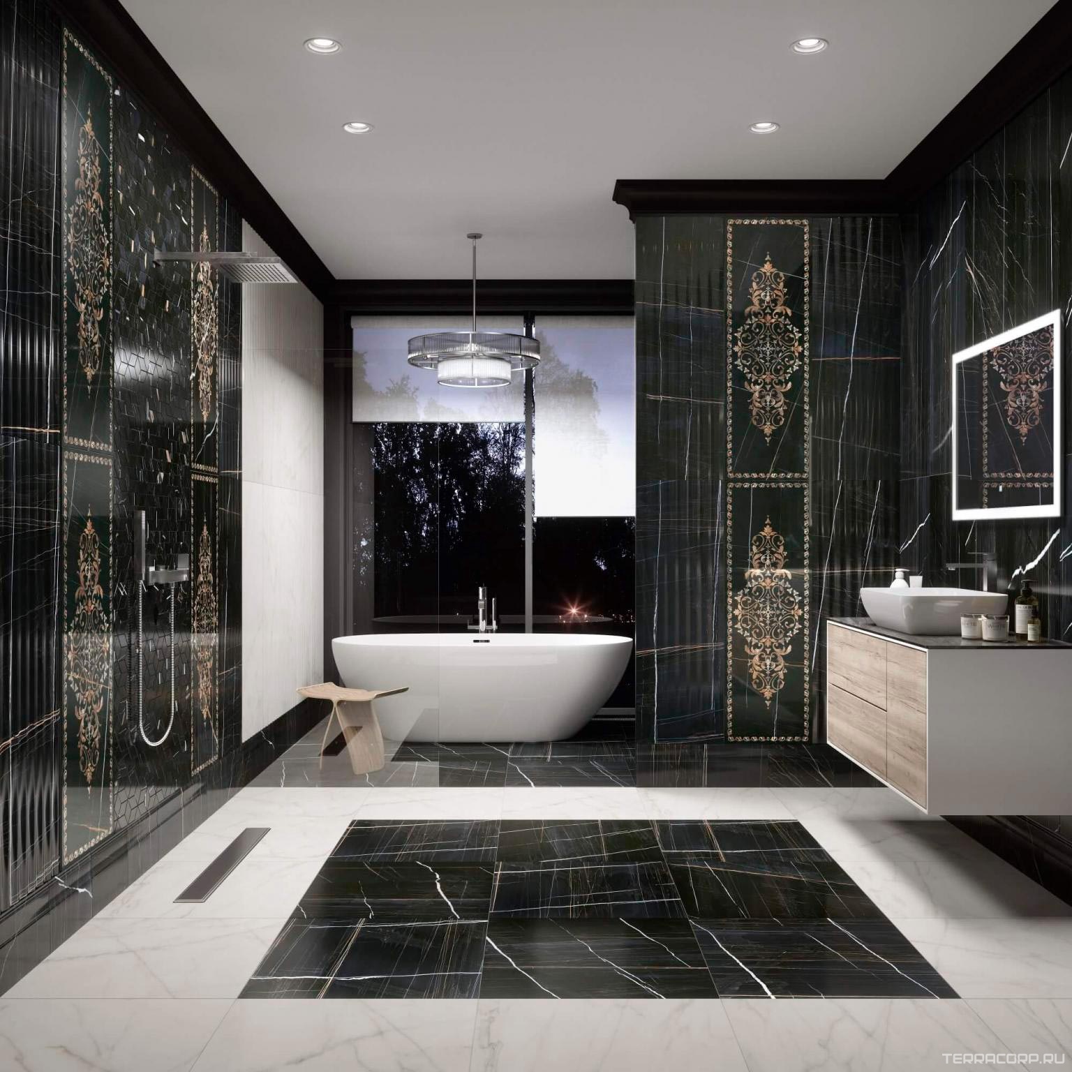 Керамическая плитка Kerama Marazzi Греппи Декор Греппи обрезной |40x120 Черный, фото 2