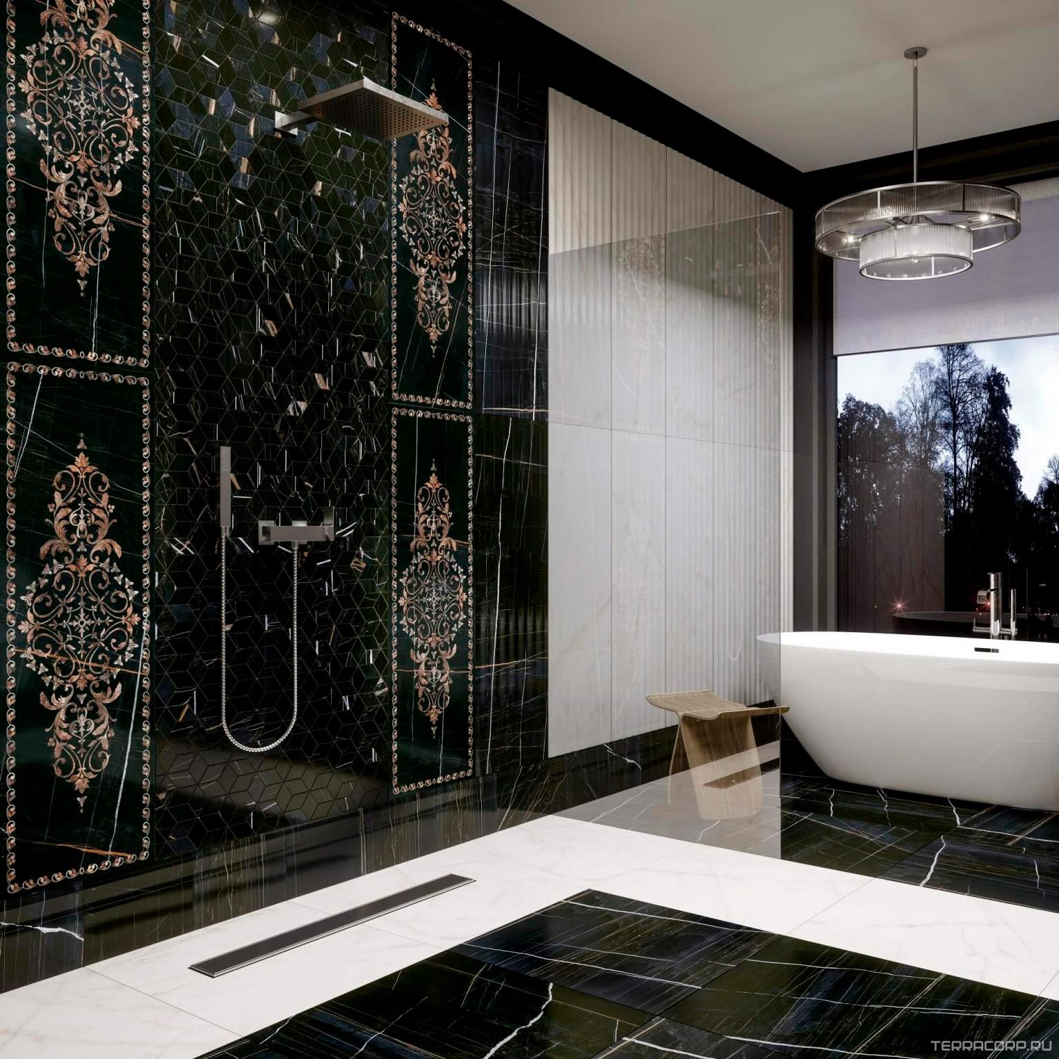 Керамическая плитка Kerama Marazzi Греппи Декор Греппи обрезной |40x120 Черный, фото 1