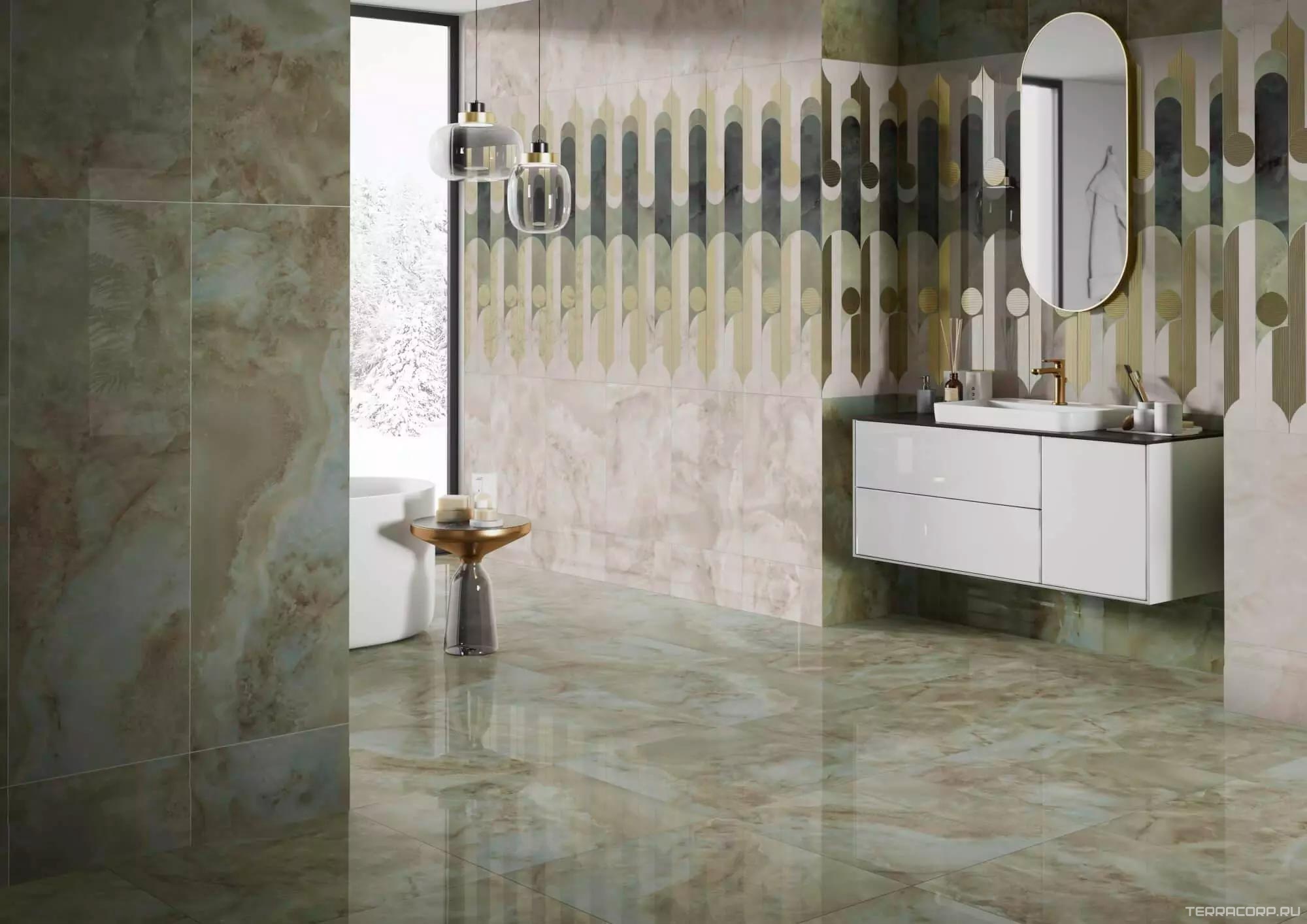 Керамическая плитка Kerama Marazzi Джардини зеленый обрезной 40x120 Зеленый, фото 4