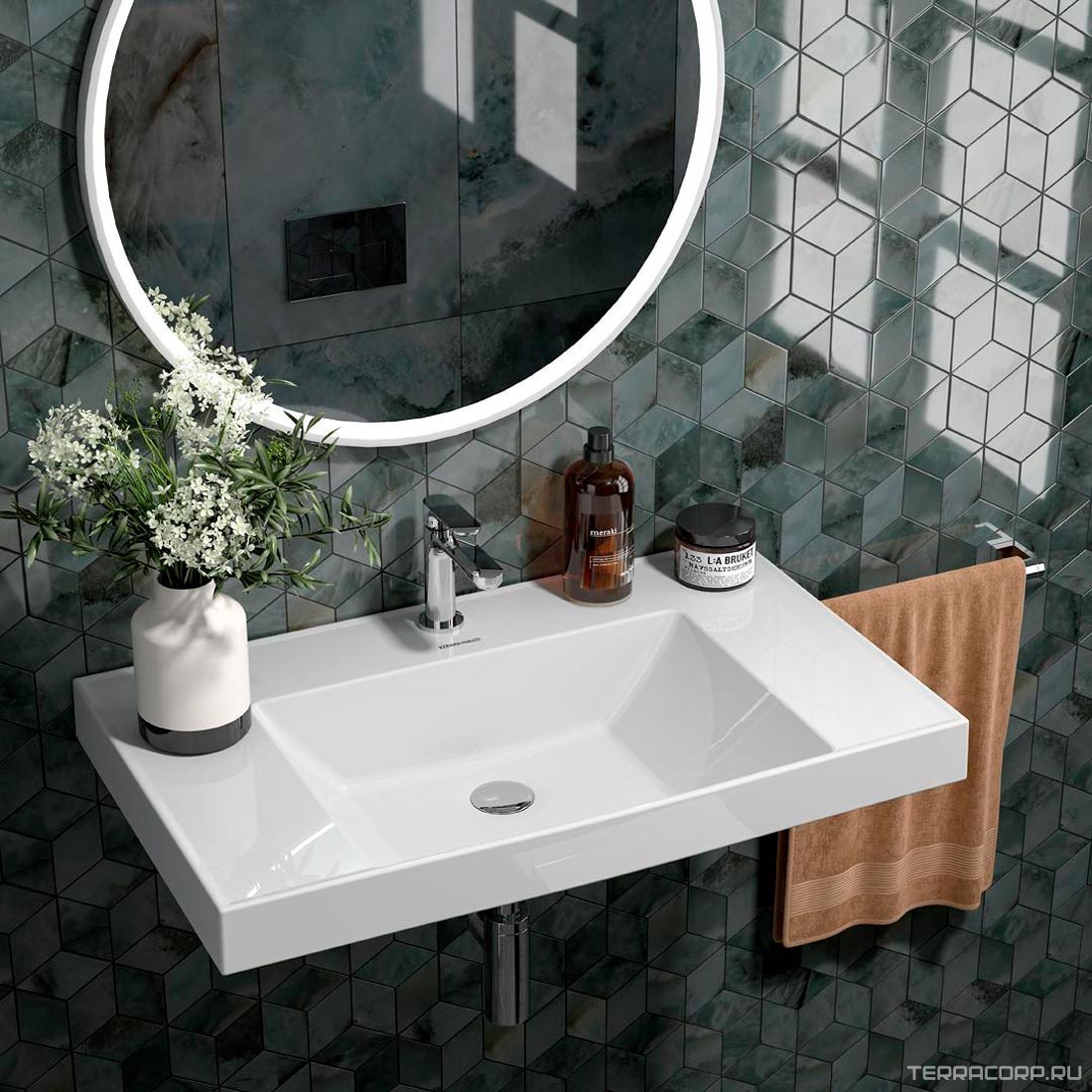 Мозаика Kerama Marazzi Джардини Декор серый темный мозаичный 45x37,5 Серый, фото 4