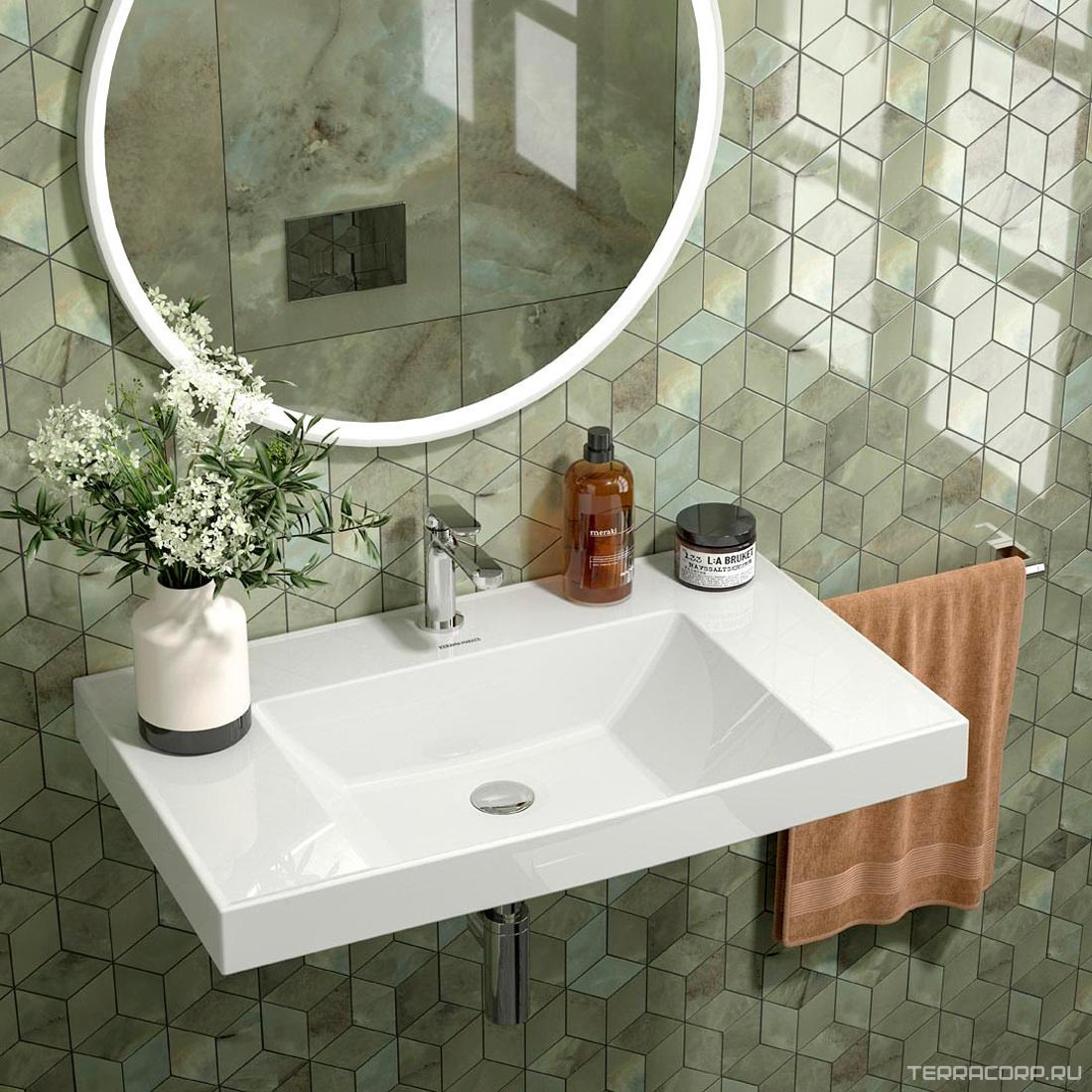 Мозаика Kerama Marazzi Джардини Декор зеленый мозаичный 45x37,5 Зеленый, фото 6