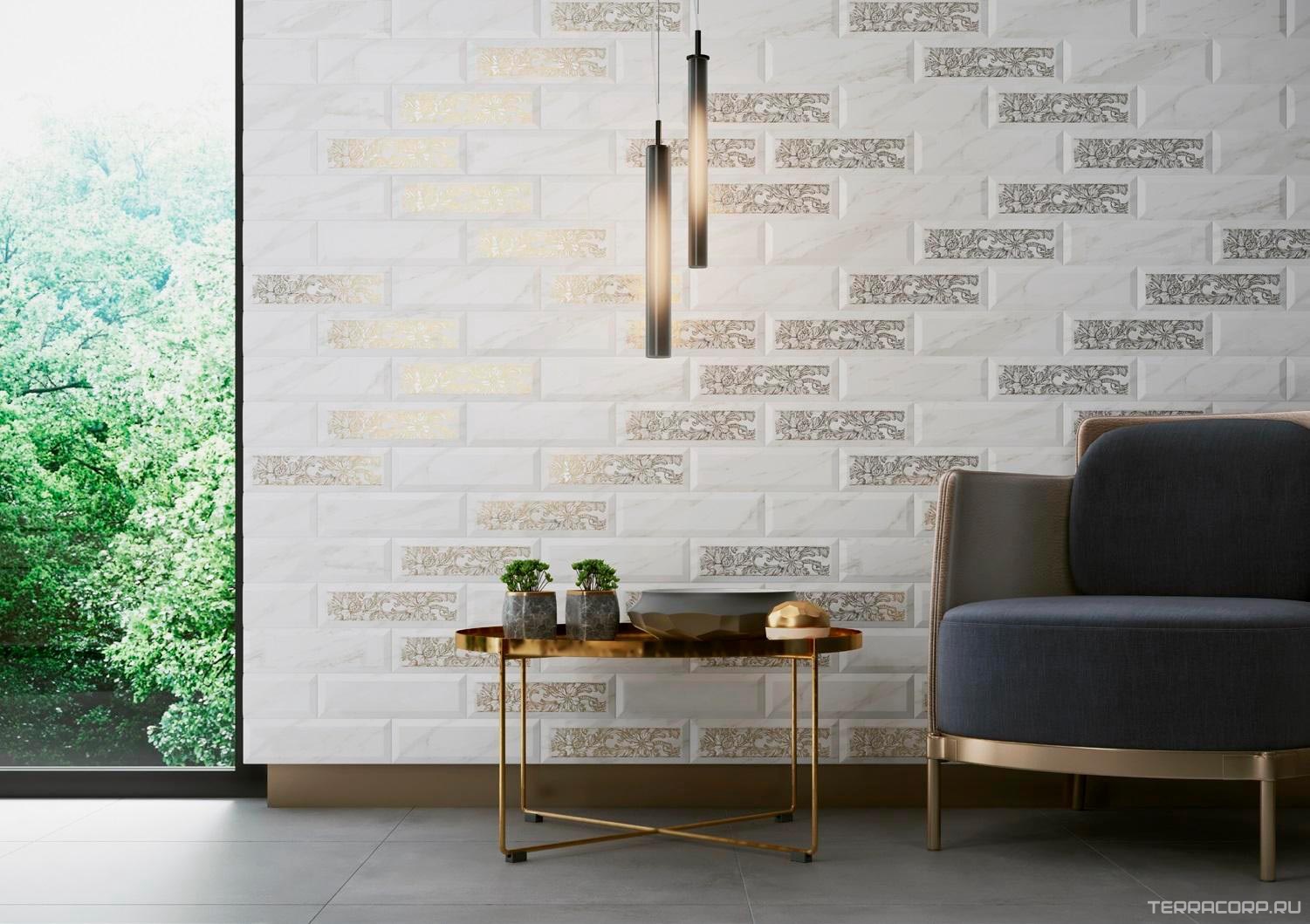 Керамическая плитка Kerama Marazzi Дорато Декор 8,5x28,5 Белый, фото 2