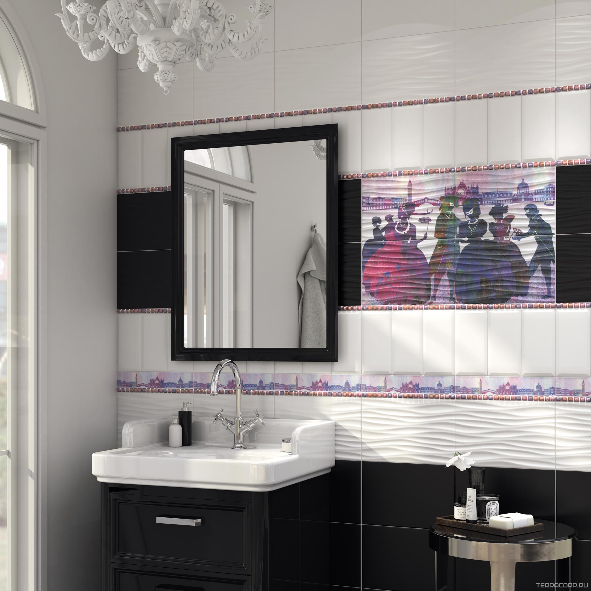 Керамическая плитка Kerama Marazzi Карнавал в Венеции белый грань 9.9х20 Бежевый, фото 2