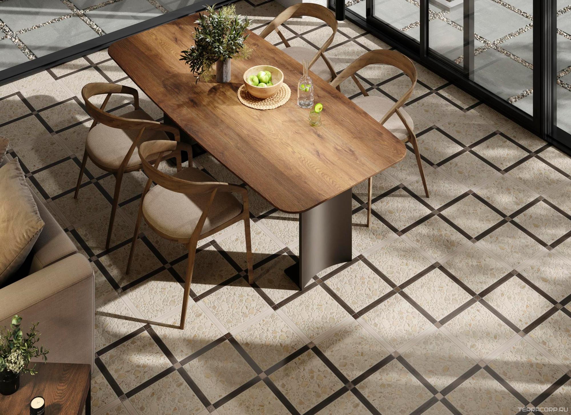 Керамогранит Kerama Marazzi Кассетоне Вставка 3.5x3.5 Коричневый, фото 2