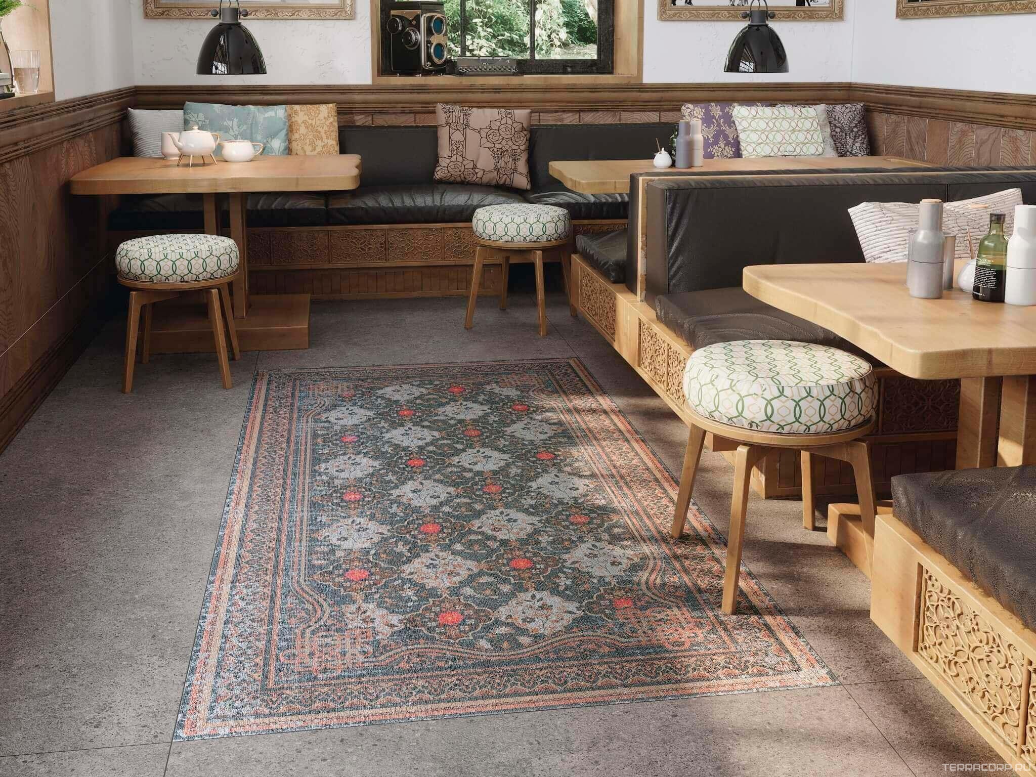 Керамогранит Kerama Marazzi Ковры Классика декорированный обрезной XX119.5х238.5 Коричневый, фото 1
