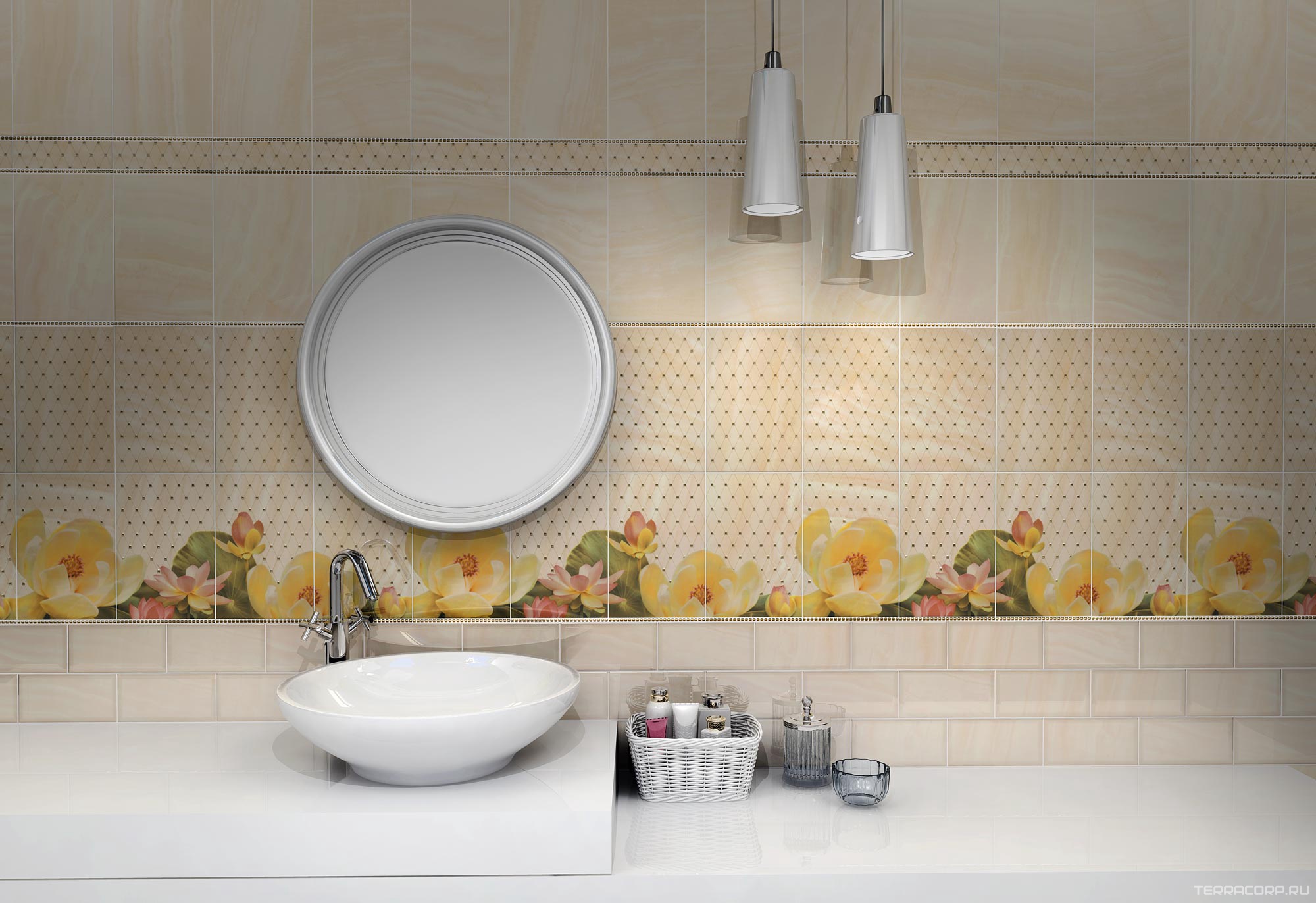 Керамическая плитка Kerama Marazzi Летний сад Декор бежХХ20x30 Бежевый, фото 1