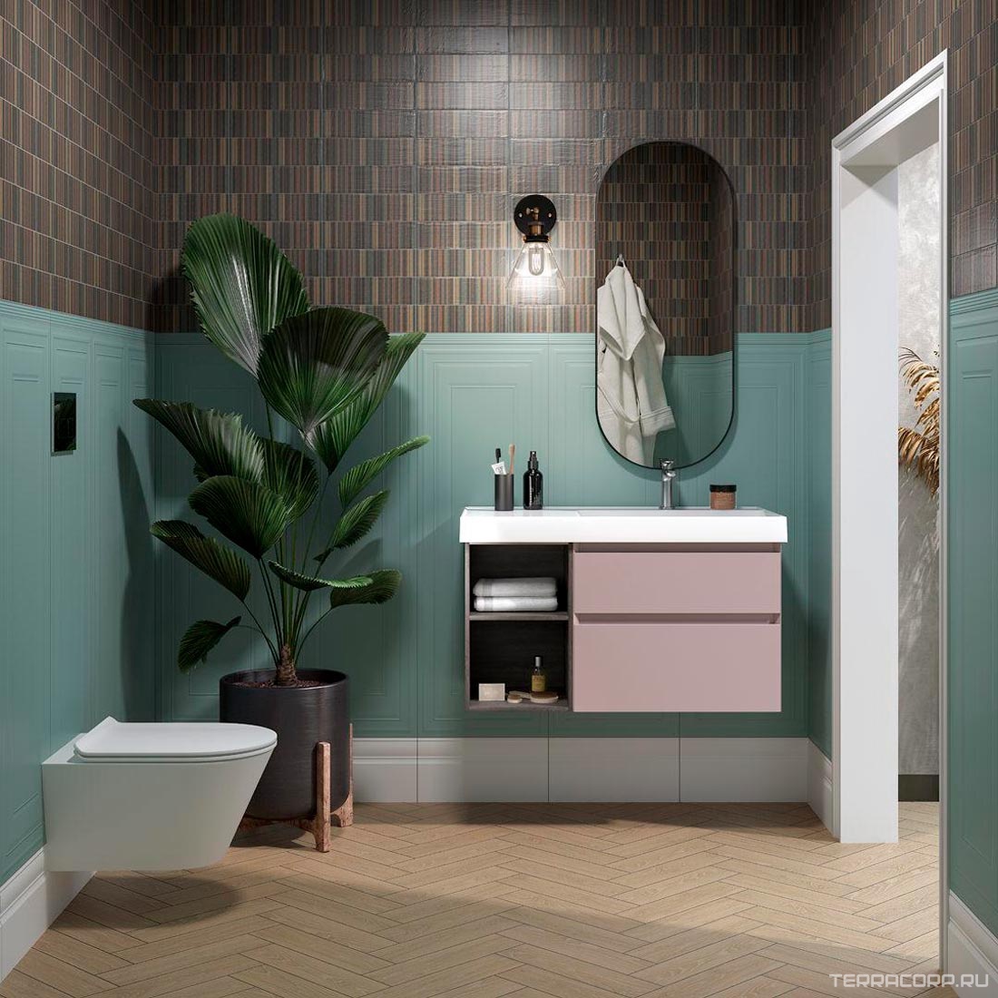 Керамогранит Kerama Marazzi Листоне коричневый светлый 9,9x40,2 Коричневый, фото 4