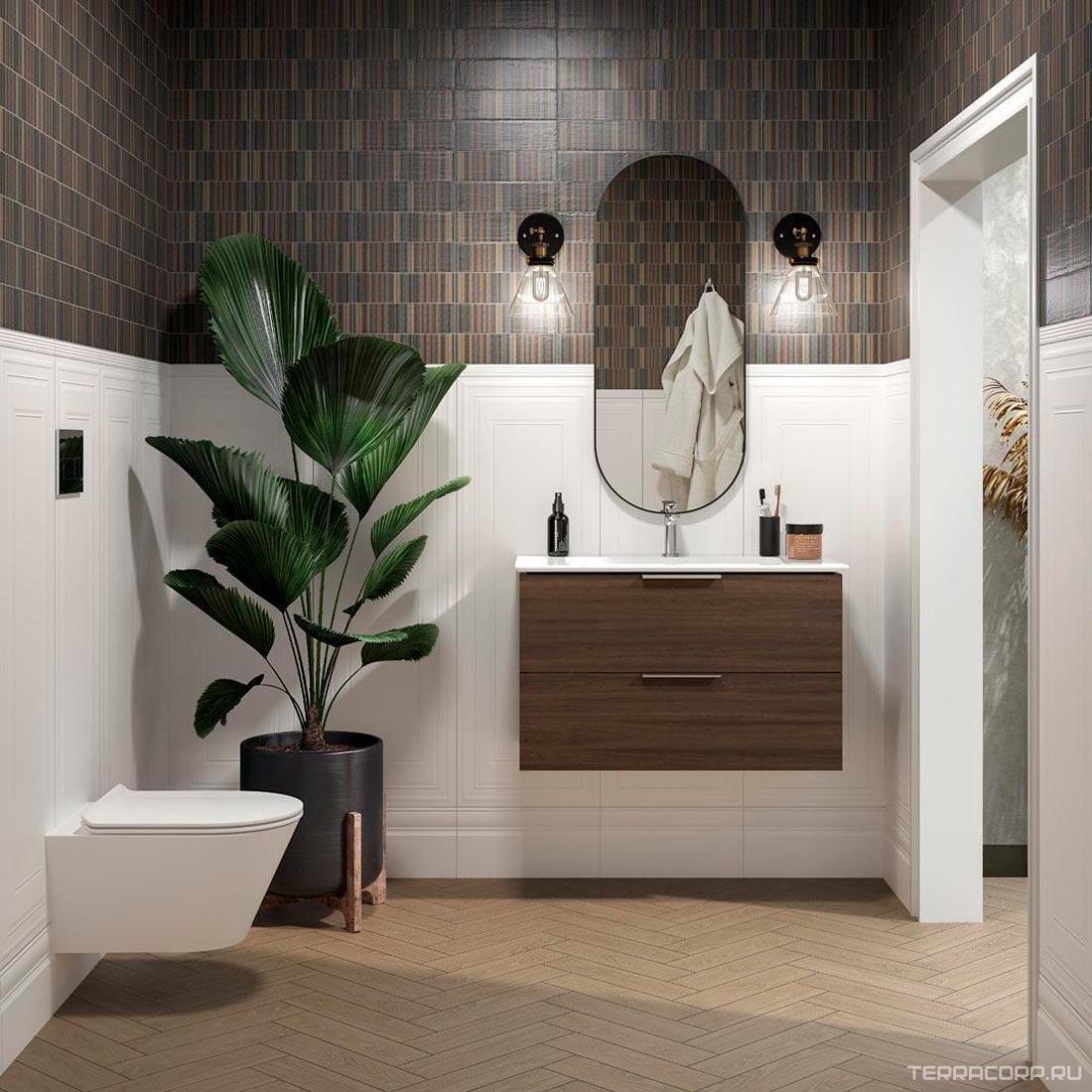 Керамогранит Kerama Marazzi Листоне коричневый светлый 9,9x40,2 Коричневый, фото 5