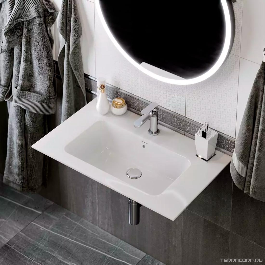 Керамическая плитка Kerama Marazzi Ломбардиа Декор белый 25x40 Белый, фото 4