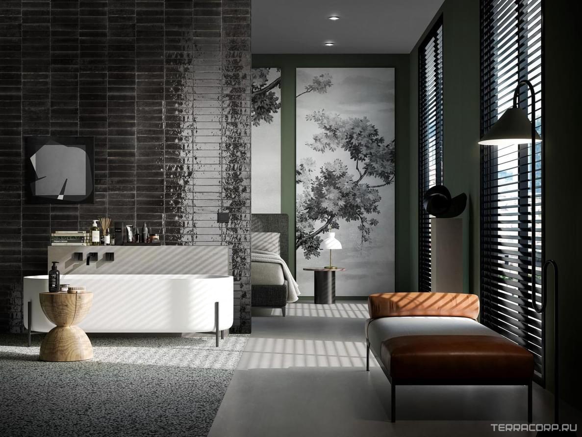 Керамогранит Marazzi Lume Black ZZ6x24 Черный, фото 1