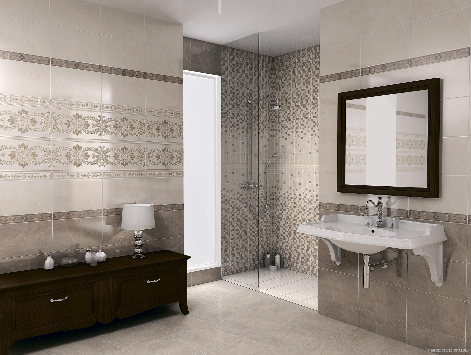 Керамическая плитка Kerama Marazzi Мармион Декор l25х40 Бежевый, фото 1