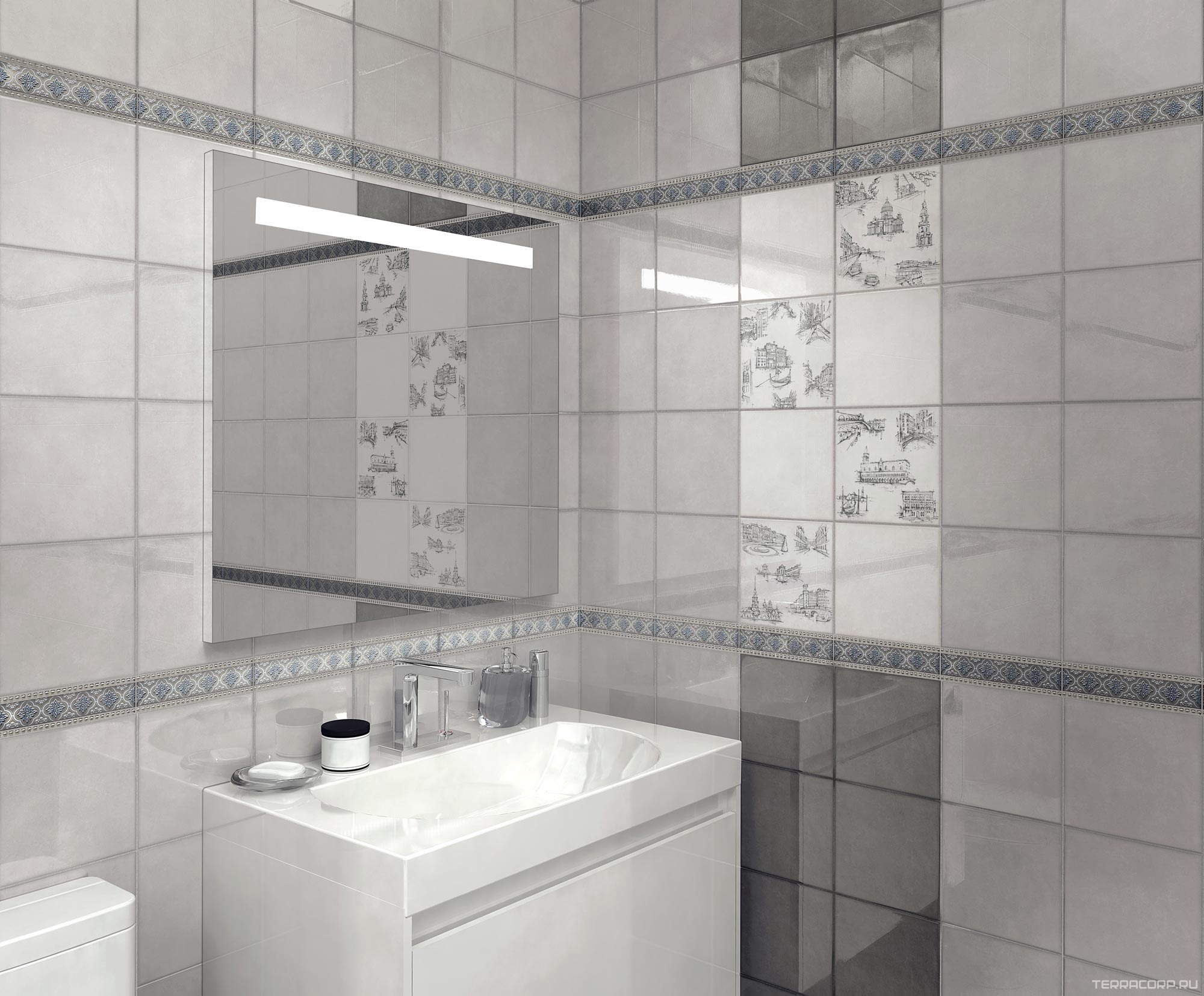 Керамическая плитка Kerama Marazzi Марчиана Декор SpB A536 20x20 Белый, фото 1