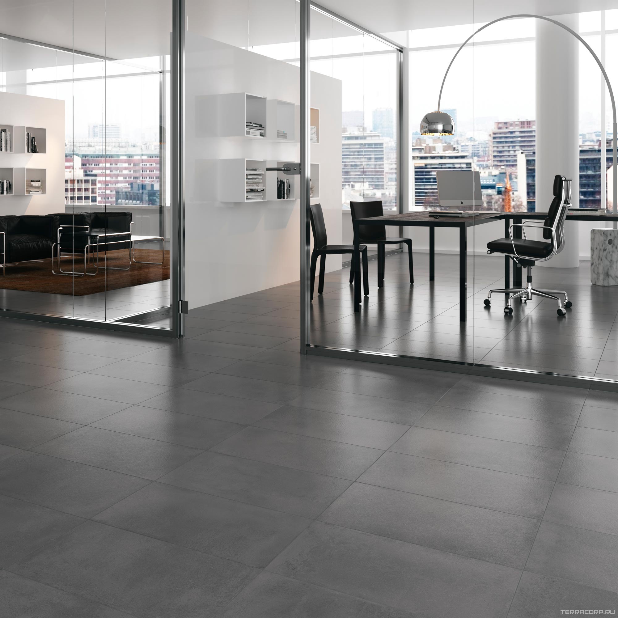 Ступени Kerama Marazzi Мирабо серый темный обрезной обр. ступень гр. 30x60 ZZ Серый, фото 1