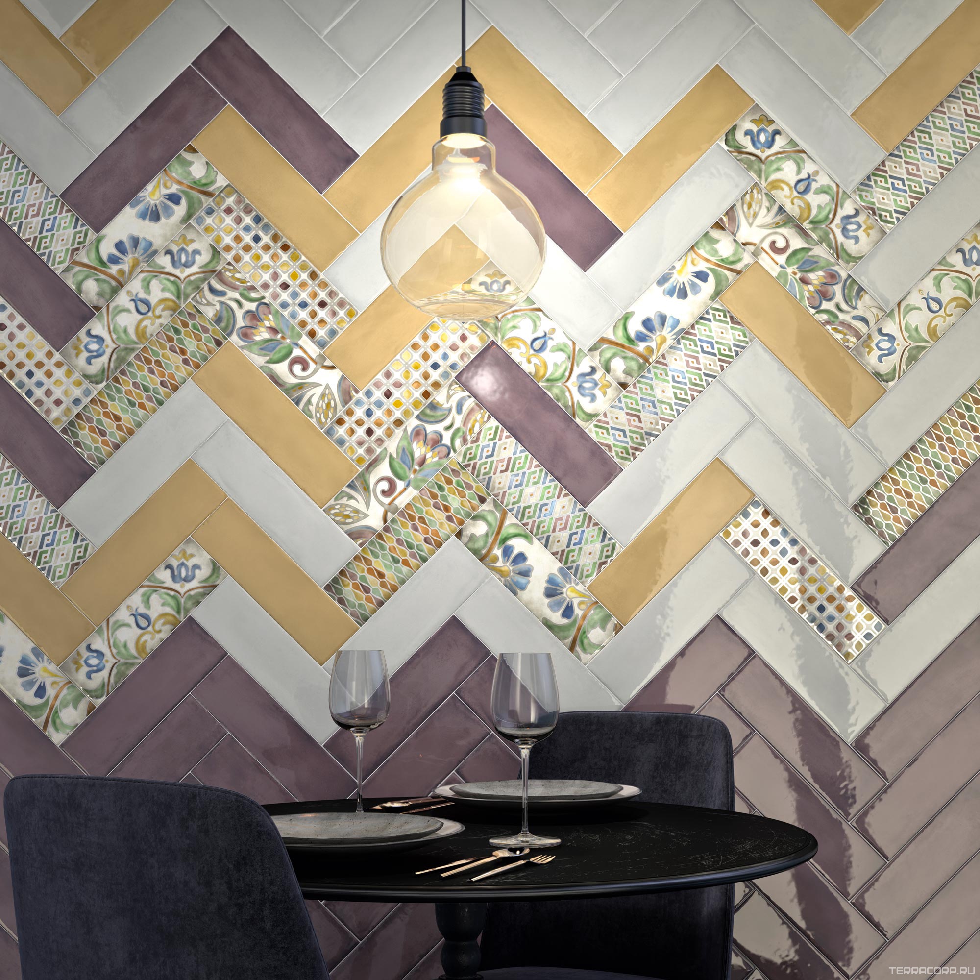 Керамическая плитка Kerama Marazzi Монпарнас сиреневый 8.5x28.5 Розовый, фото 4