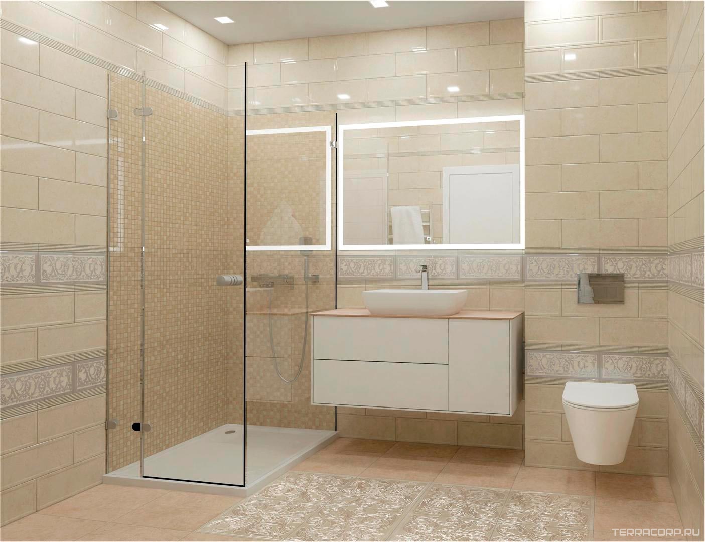 Керамическая плитка Kerama Marazzi Монсанту Декор 3 бежевый светлый 15х40 Бежевый, фото 4