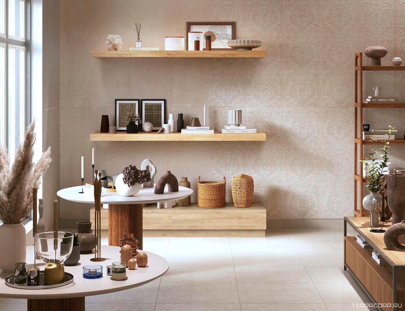 Керамогранит Kerama Marazzi Монсеррат Декор бежевый светлый матовый обрезной 60х60 Бежевый, фото 4