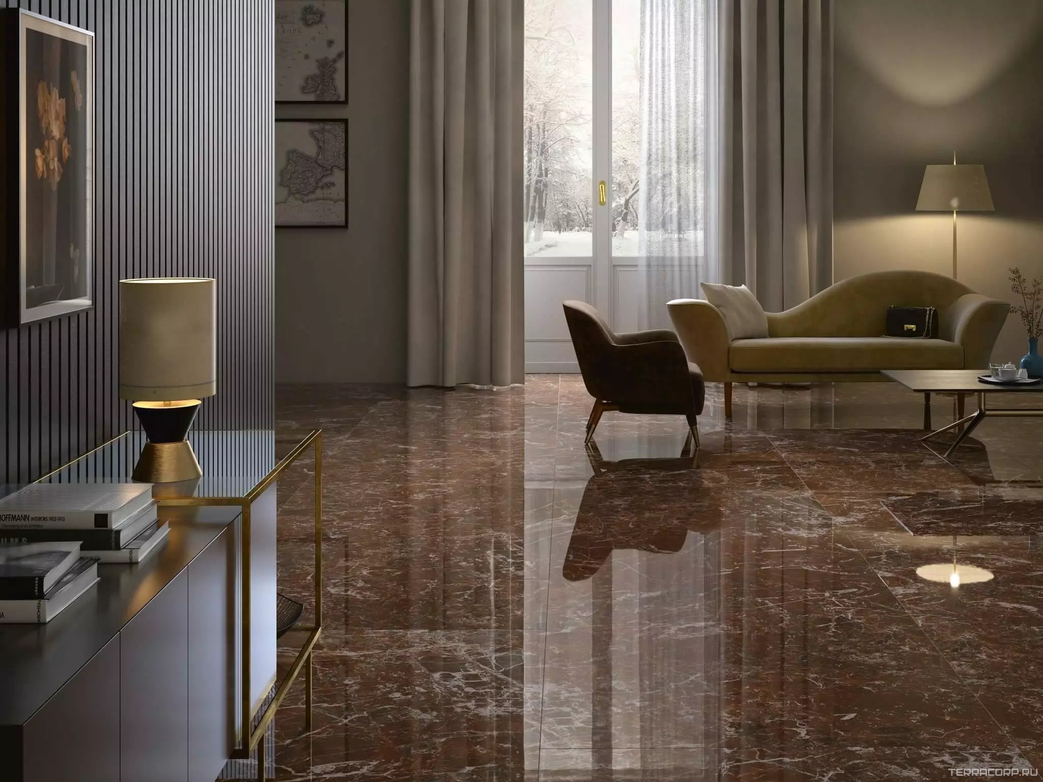 Керамогранит Kerama Marazzi Риальто коричневый светлый лаппатир (заказ от 5000 м2) 30x119.5 Коричневый, фото 1