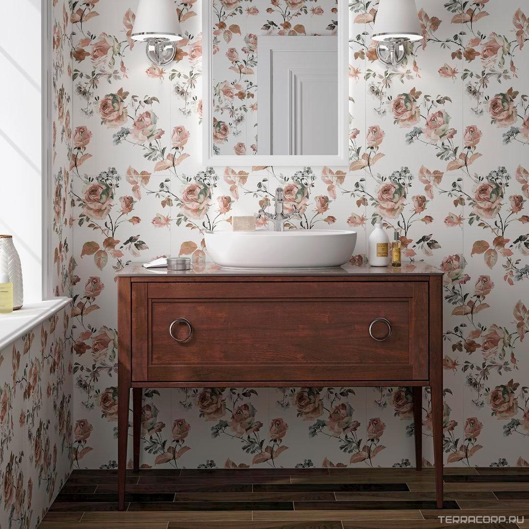 Керамическая плитка Kerama Marazzi Монфорте Роза обр. декор стена 40х120 Белый, фото 4