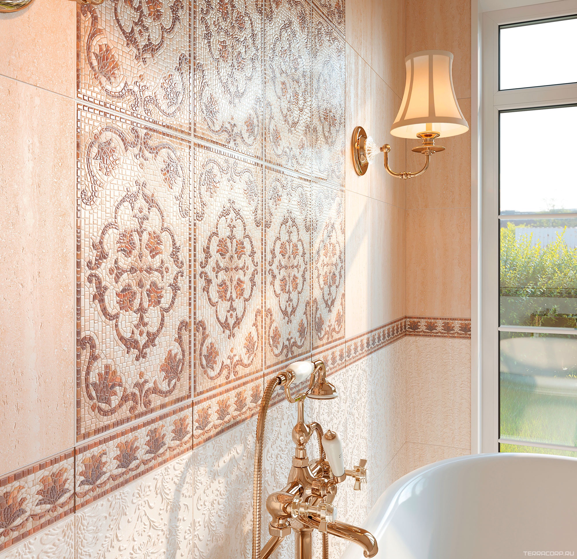 Керамическая плитка Kerama Marazzi Пантеон Декор A231 лаппатированный 25x40 Комбинированный, фото 5