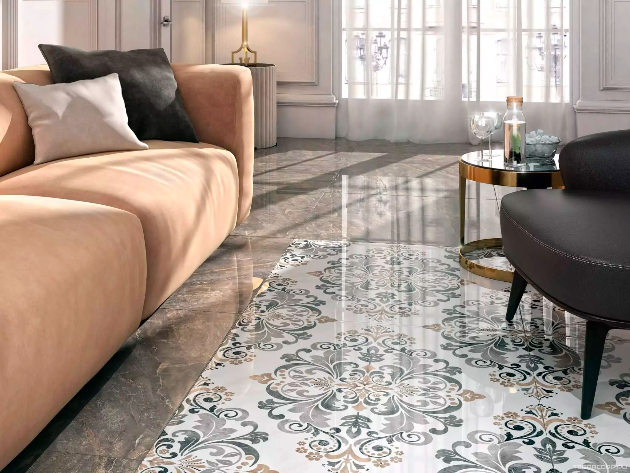 Керамогранит Kerama Marazzi Парнас пепельный лаппатированный обрезнойXX 80x80 Коричневый, фото 1