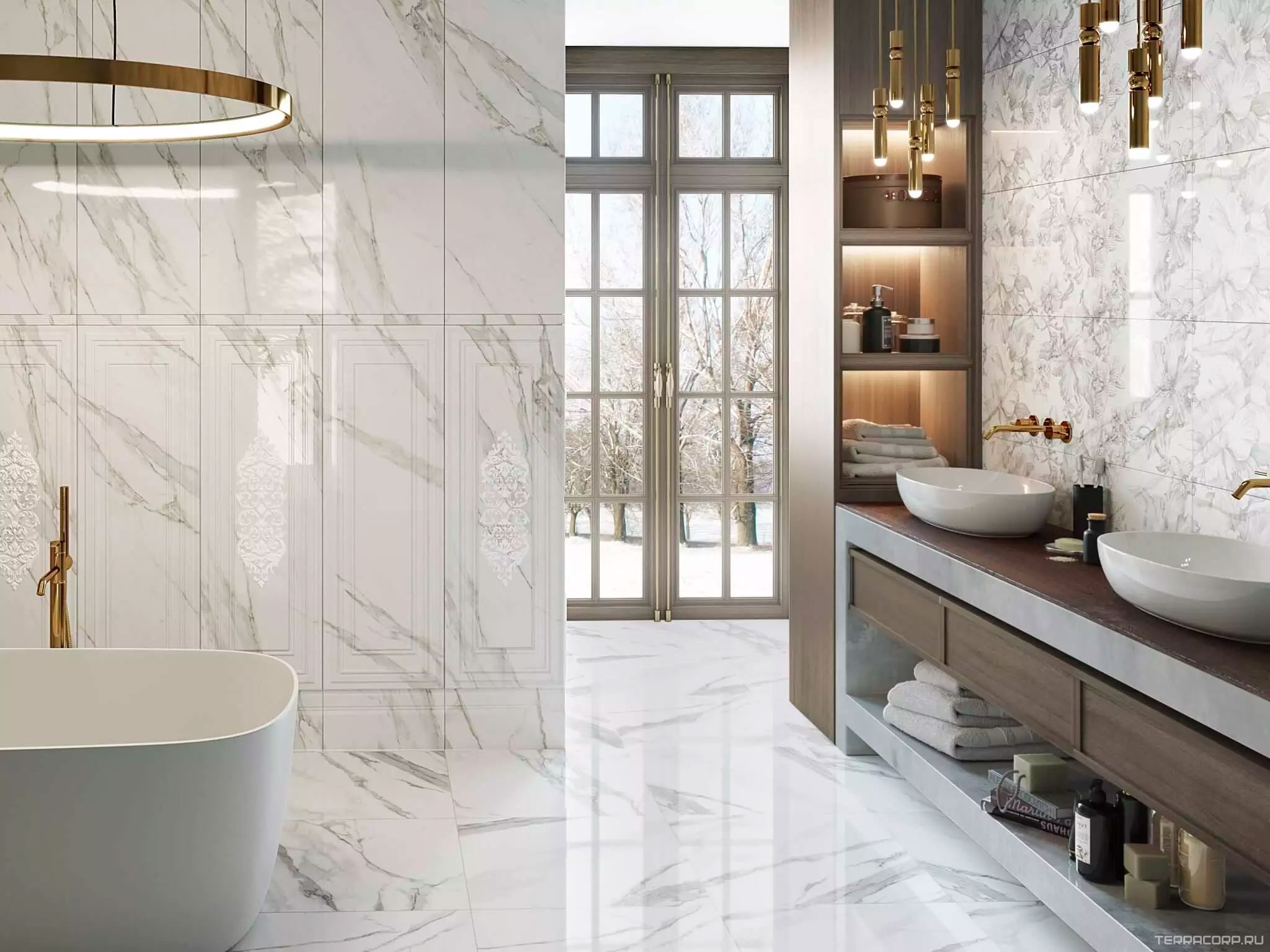 Керамическая плитка Kerama Marazzi Прадо белый панель обрезной40x120 Белый, фото 6