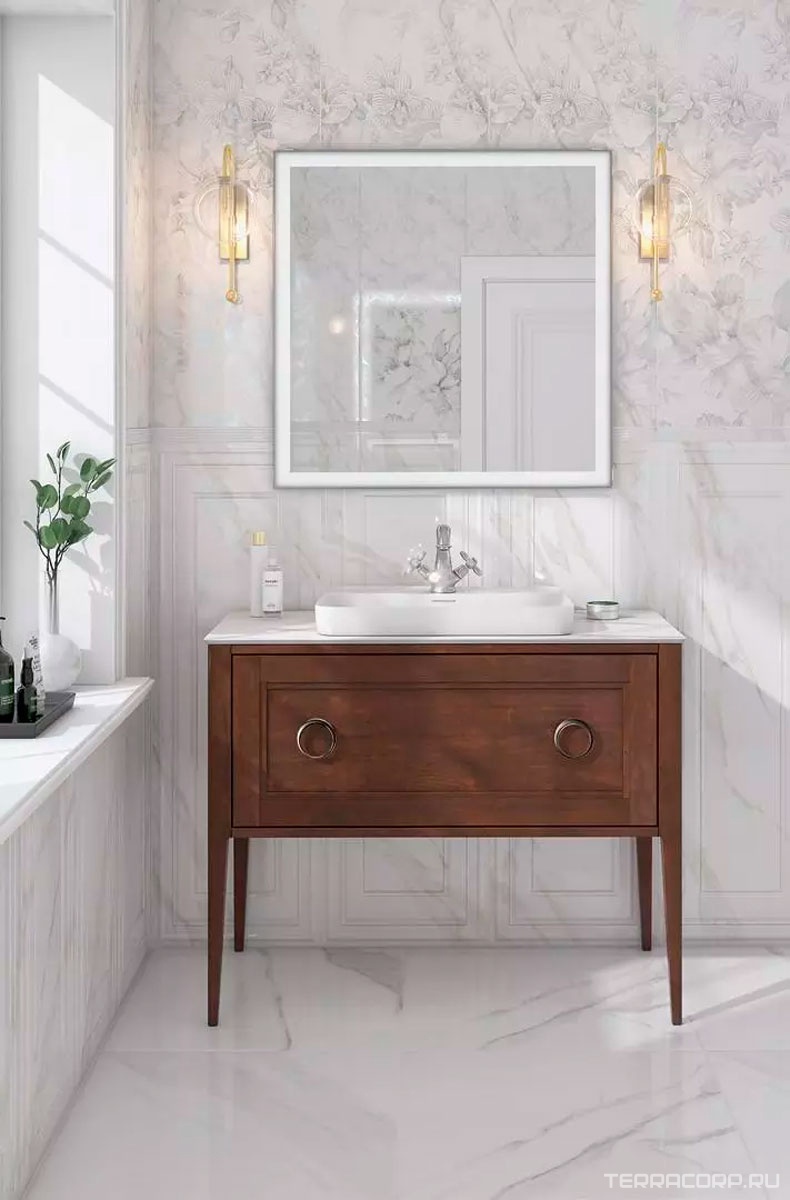 Керамическая плитка Kerama Marazzi Прадо белый панель обрезной40x120 Белый, фото 4