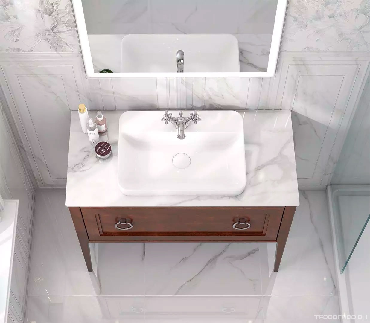 Керамическая плитка Kerama Marazzi Прадо белый панель обрезной40x120 Белый, фото 5