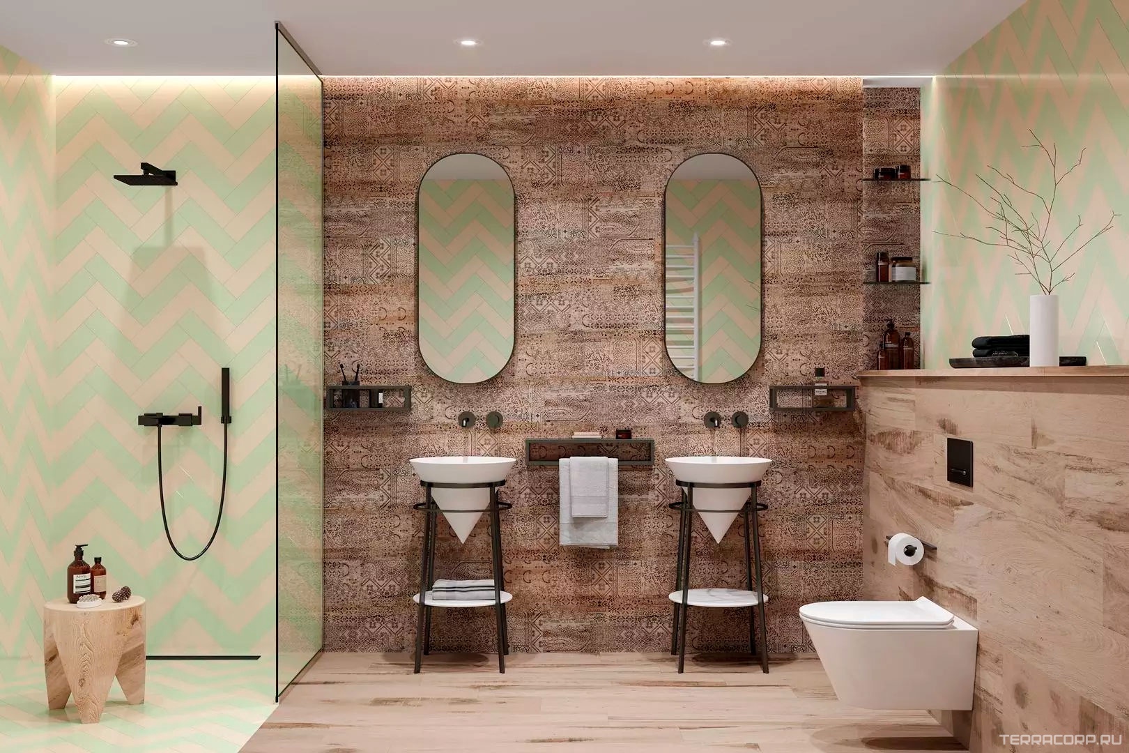 Керамогранит Kerama Marazzi Про Вуд беж темный декорированный обрезной 20x119.5 ZZ Коричневый, фото 4