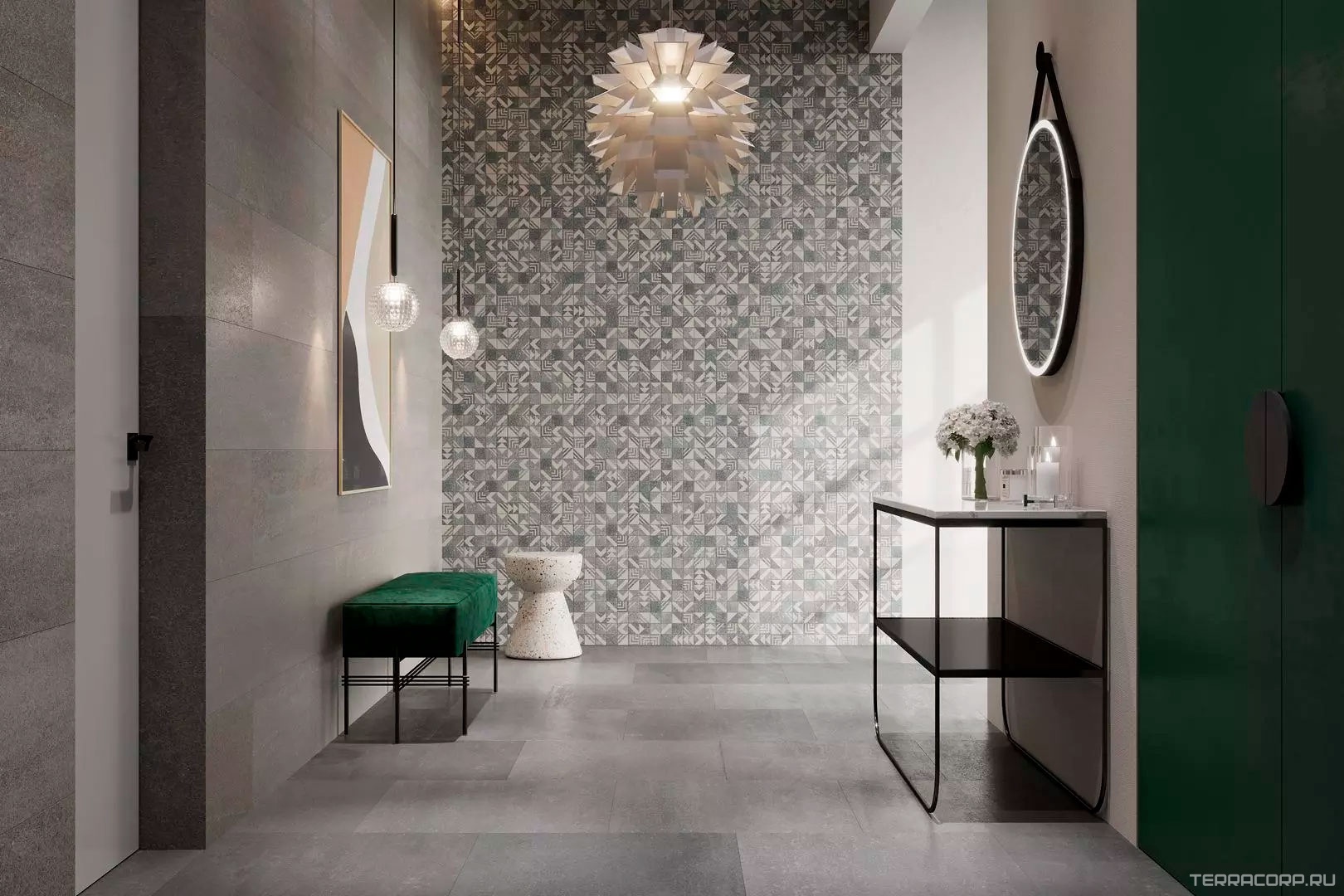 Мозаика Kerama Marazzi Про Нордик Декор антрацит мозаичный 30x30 Серый, фото 1