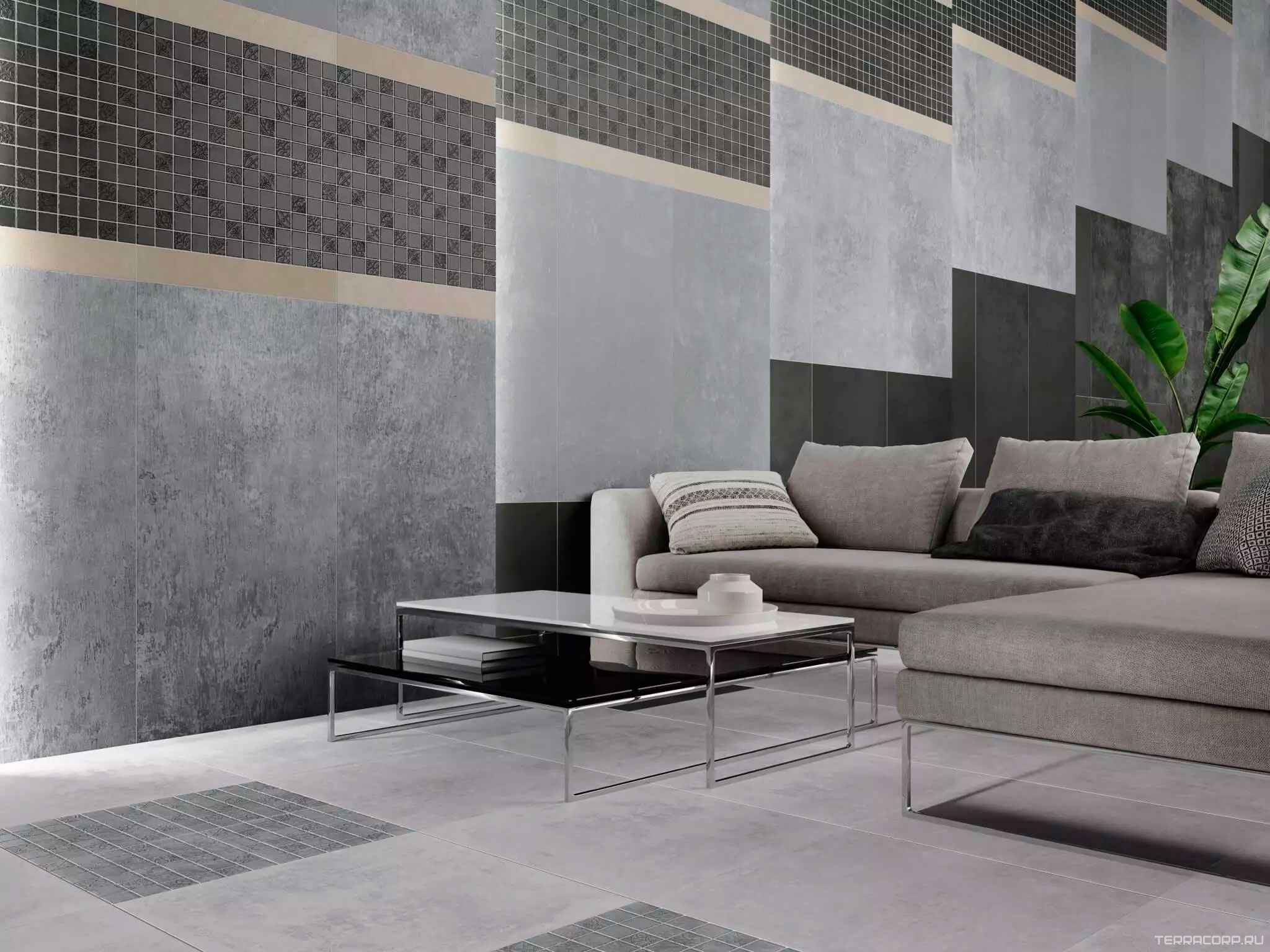 Керамогранит Kerama Marazzi Про Фьюче черный мозаика дек. SAB+BR (гр.) 30x30 ZZ Серый, фото 2