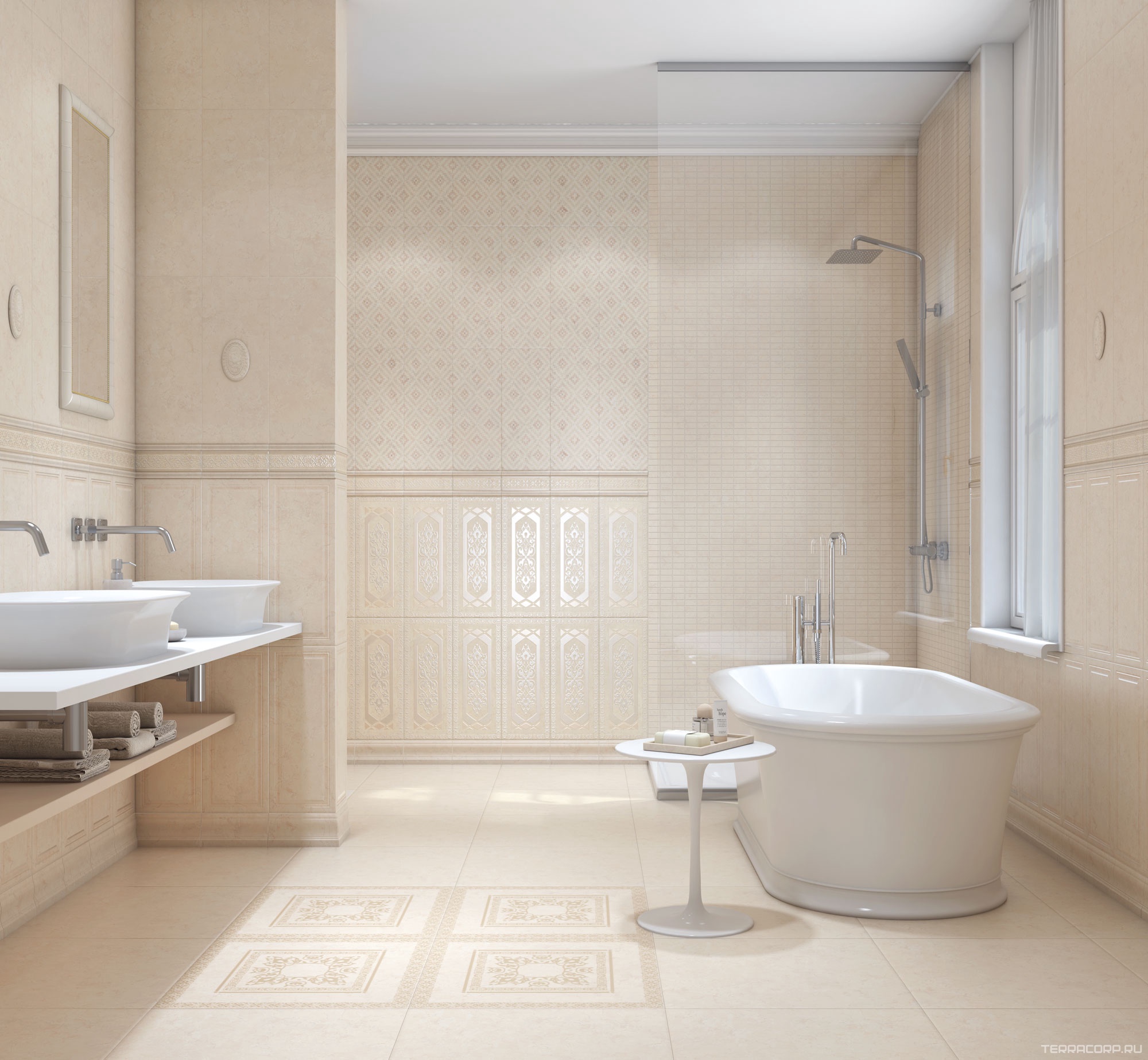 Керамическая плитка Kerama Marazzi Резиденция панель20х50 Бежевый, фото 5