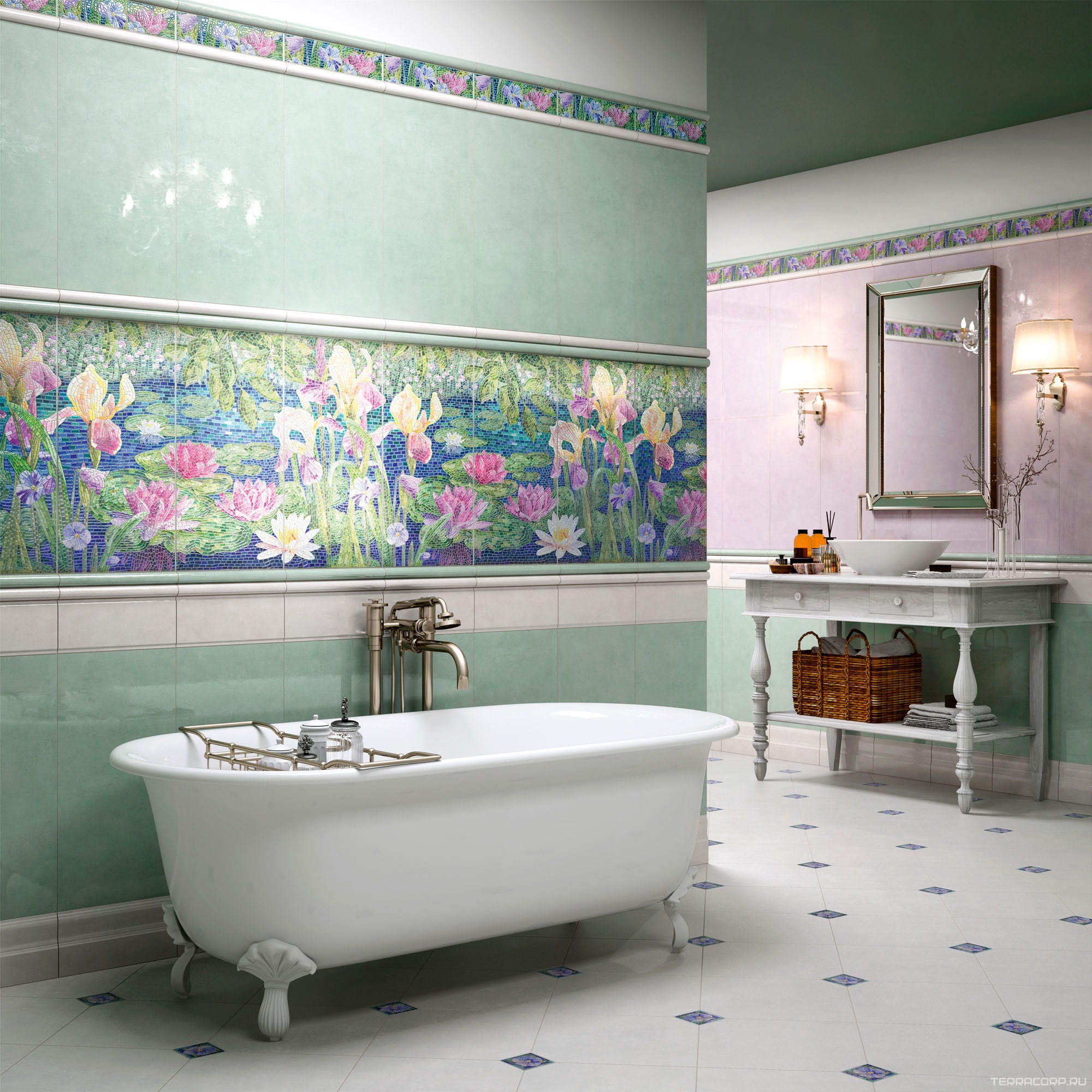 Керамическая плитка Kerama Marazzi Сад Моне зелёный 30х60 Зеленый, фото 1