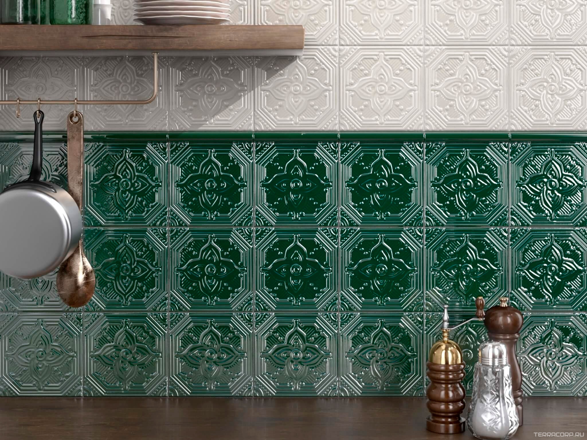 Керамическая плитка Kerama Marazzi Салинас Декор зеленый15x15 Зеленый, фото 3