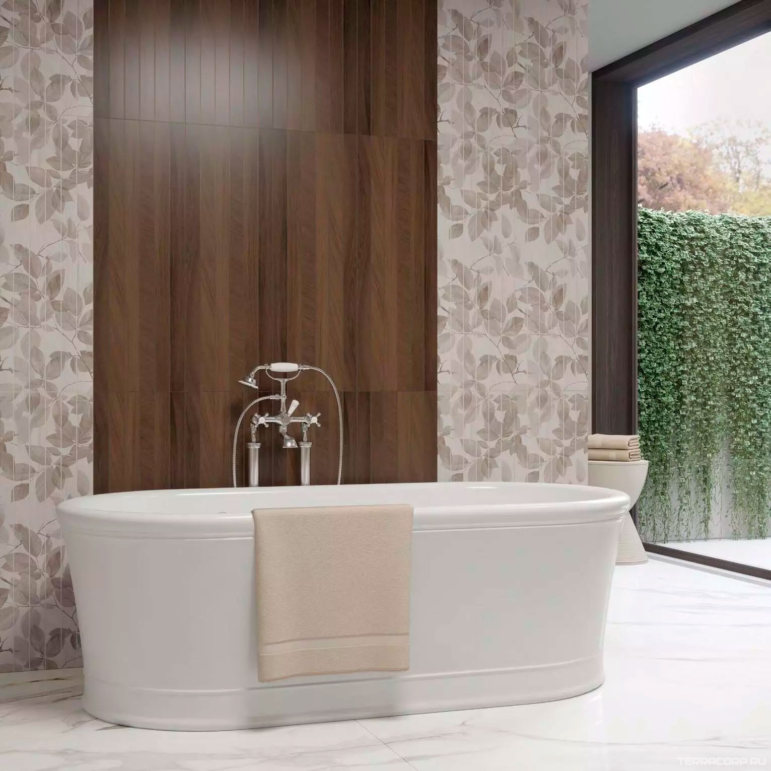 Керамическая плитка Kerama Marazzi Семпионе Декор Семпионе структура обрезной |30x89,5 Белый, фото 1