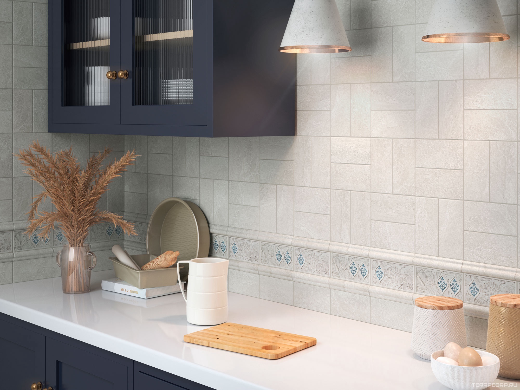 Керамическая плитка Kerama Marazzi Сиена Декор 2 матовый 7,4х15 Серый, фото 5