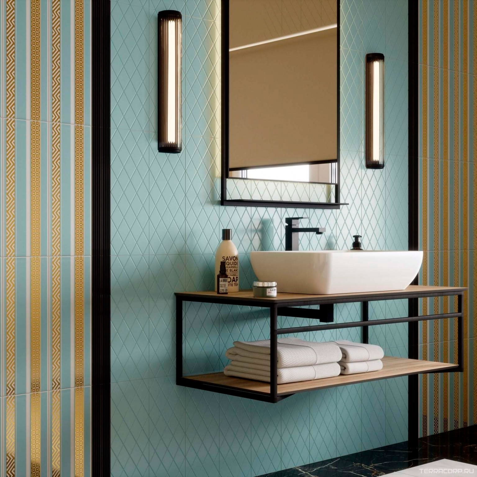 Керамическая плитка Kerama Marazzi Спига голубой структура 15x40 Голубой, фото 1