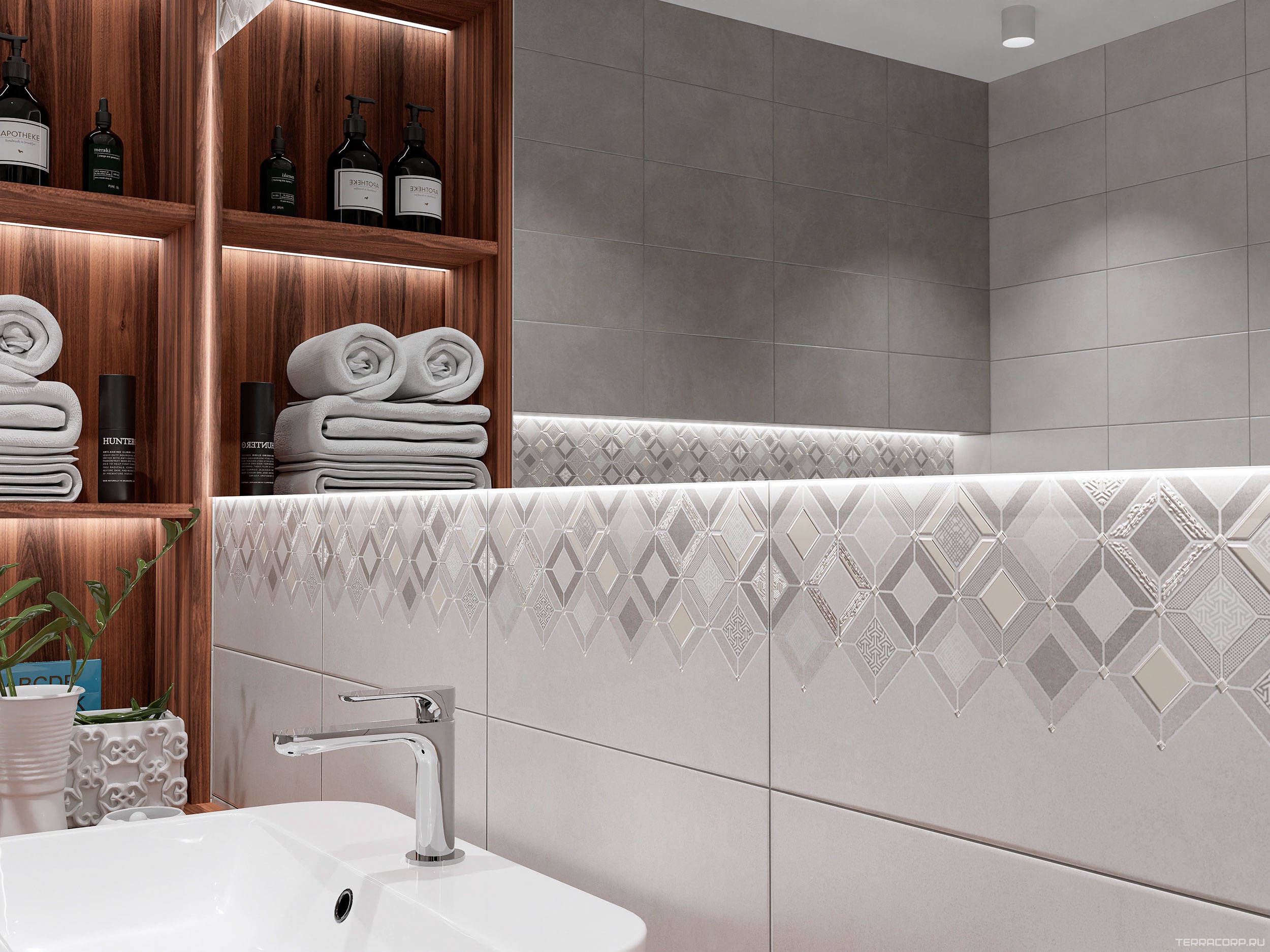 Керамическая плитка Azori Starck Декор Mosaico 1 20.1x40.5 Комбинированный, фото 3