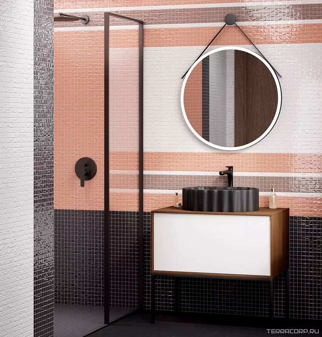 Мозаика Kerama Marazzi Темари чёрный (мозаика глянцевая) l29.8х29.8 Черный, фото 7