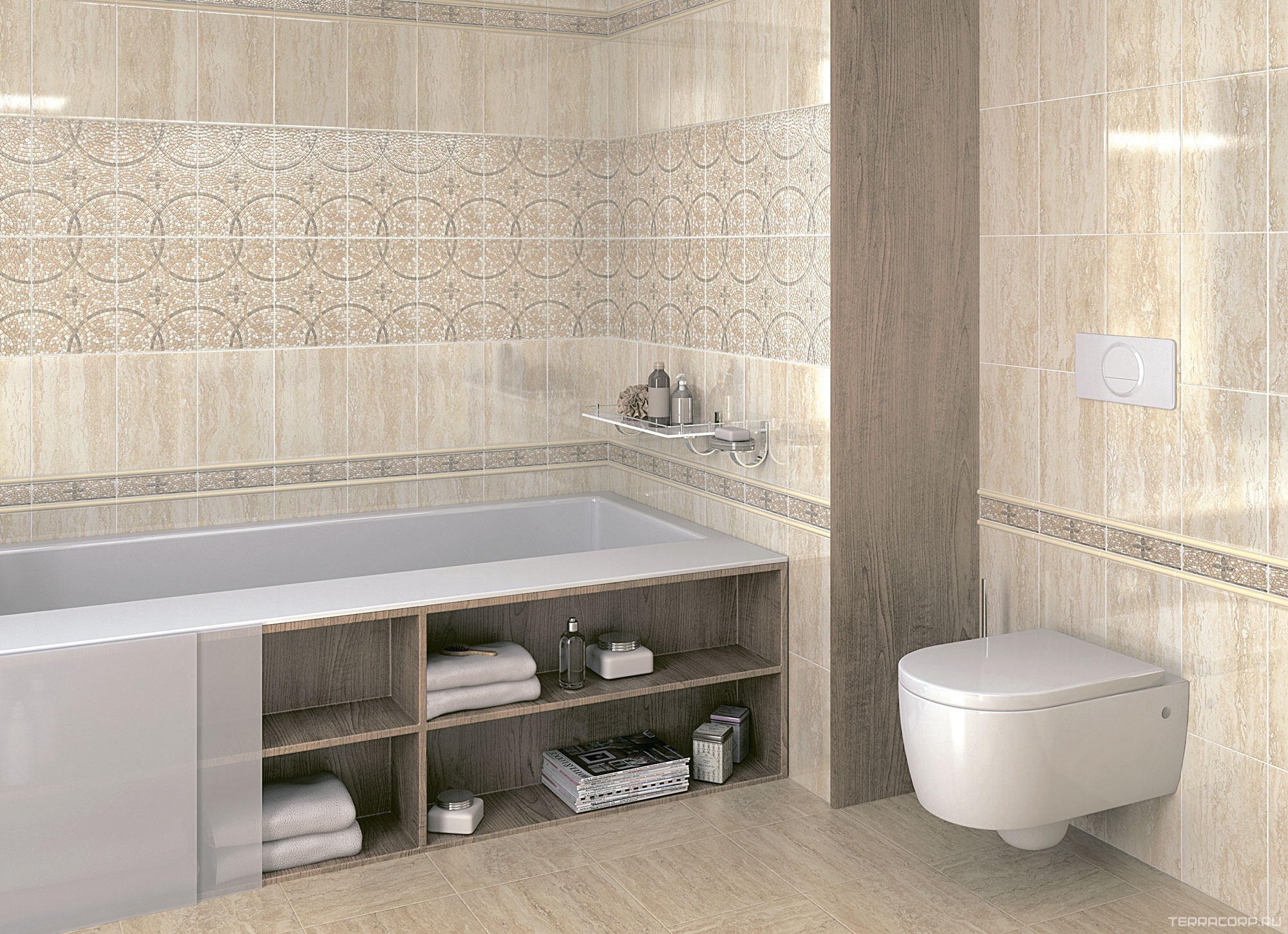 Керамическая плитка Kerama Marazzi Травертин l20х30 Бежевый, фото 1