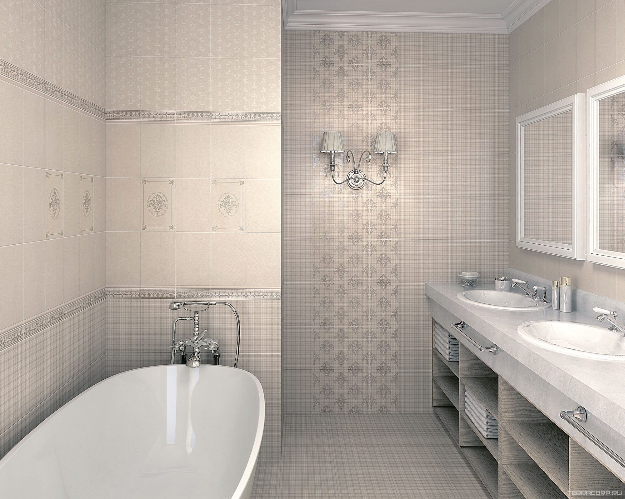 Керамическая плитка Kerama Marazzi Традиция Клетка l20х30 Бежевый, фото 1