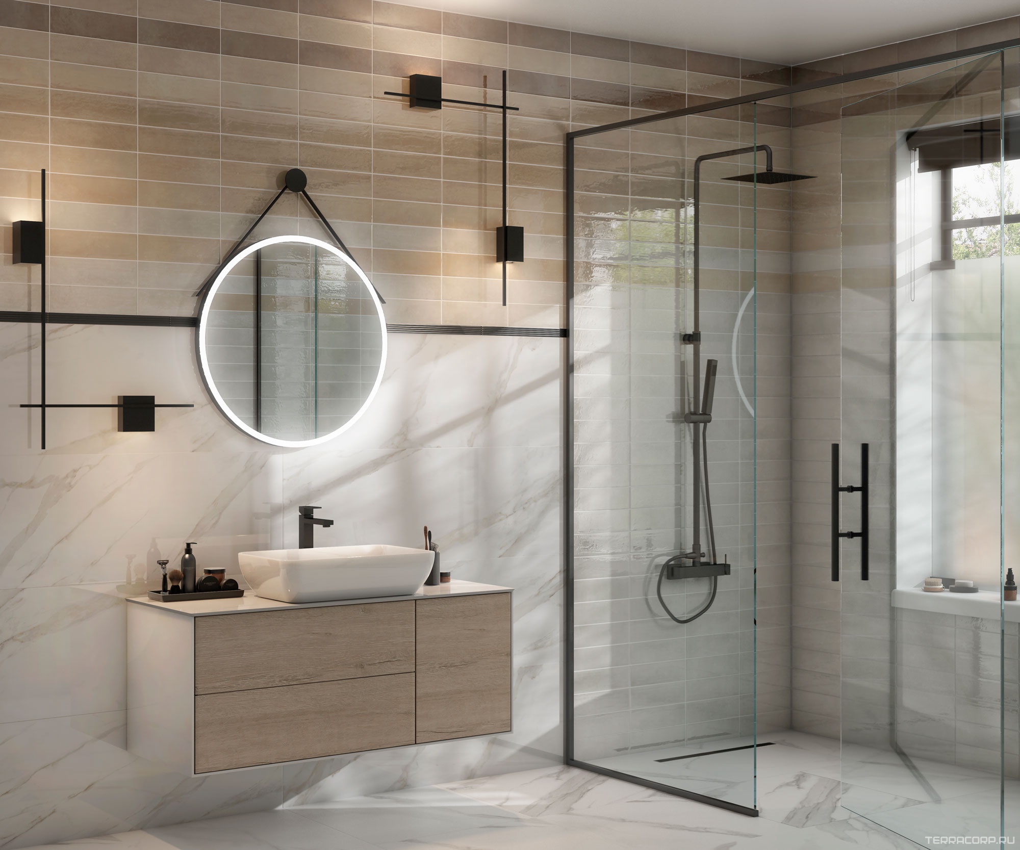 Керамическая плитка Kerama Marazzi Тракай бежевый темный глянцевый 8,5х28,5 Бежевый, фото 4