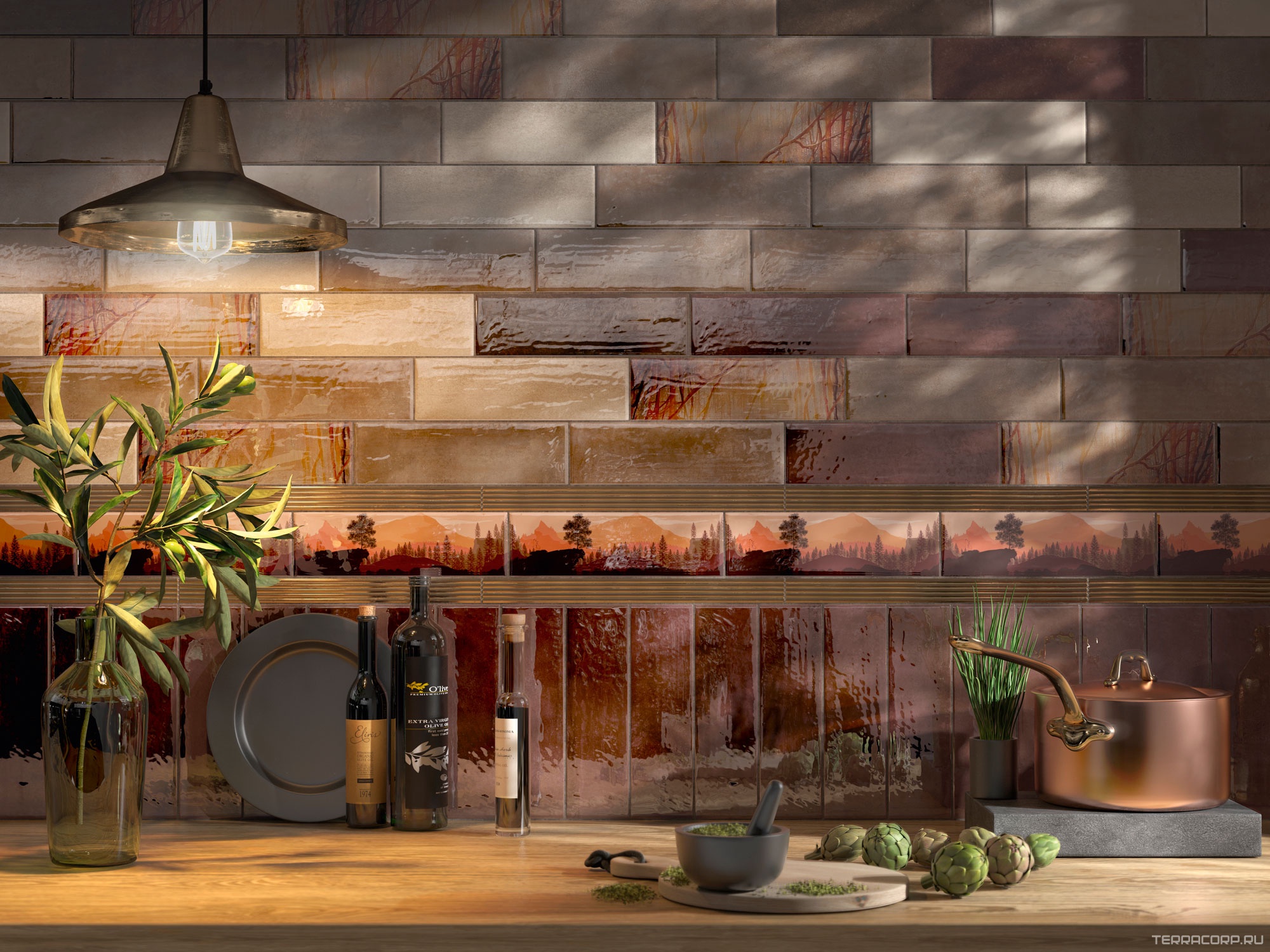Керамическая плитка Kerama Marazzi Тракай Декор 5 глянцевый глянцевый 8,5х28,5 Комбинированный, фото 4