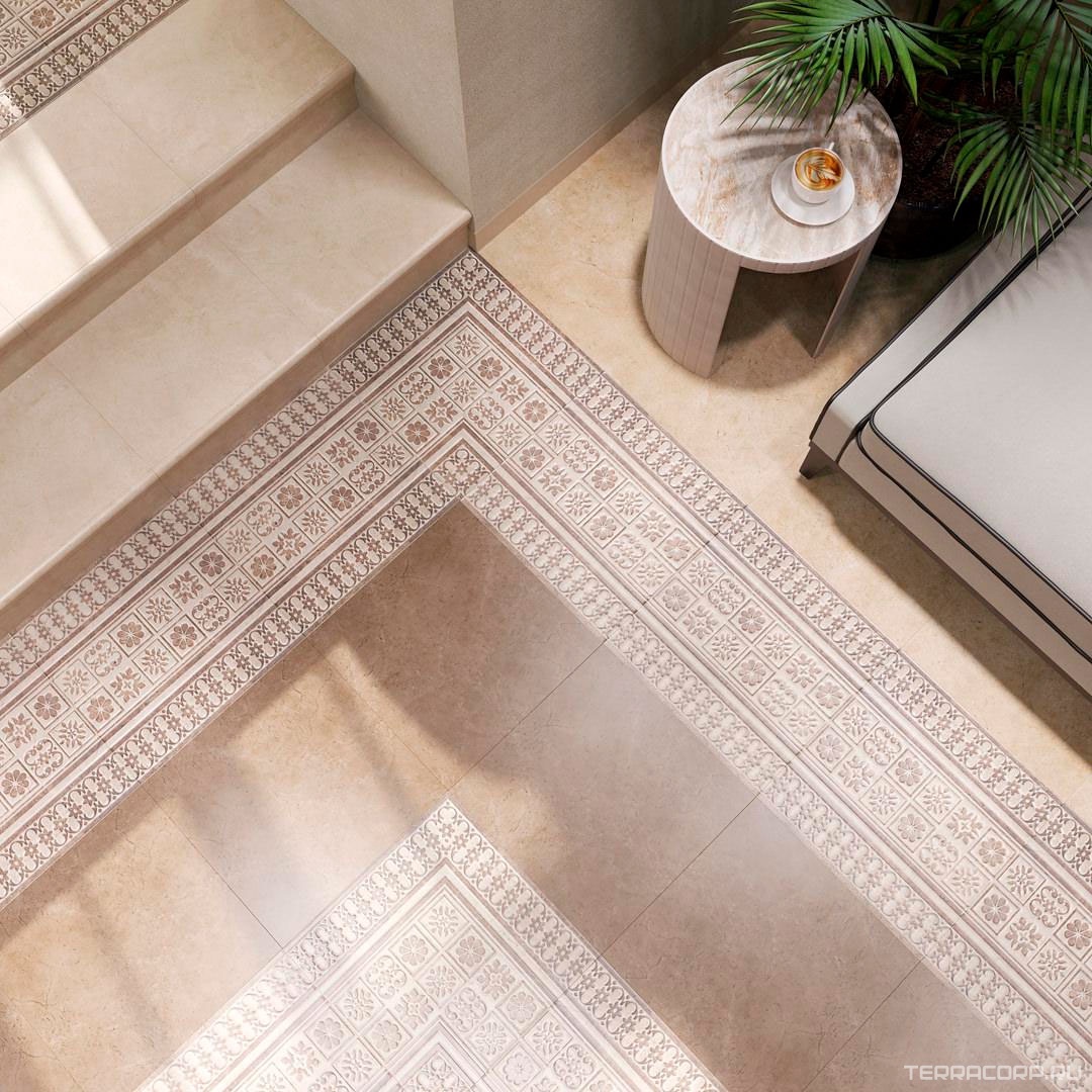 Ступени Kerama Marazzi Фаральони беж обр. ступень фрон. гр. 40,2x34 ZZ Бежевый, фото 1