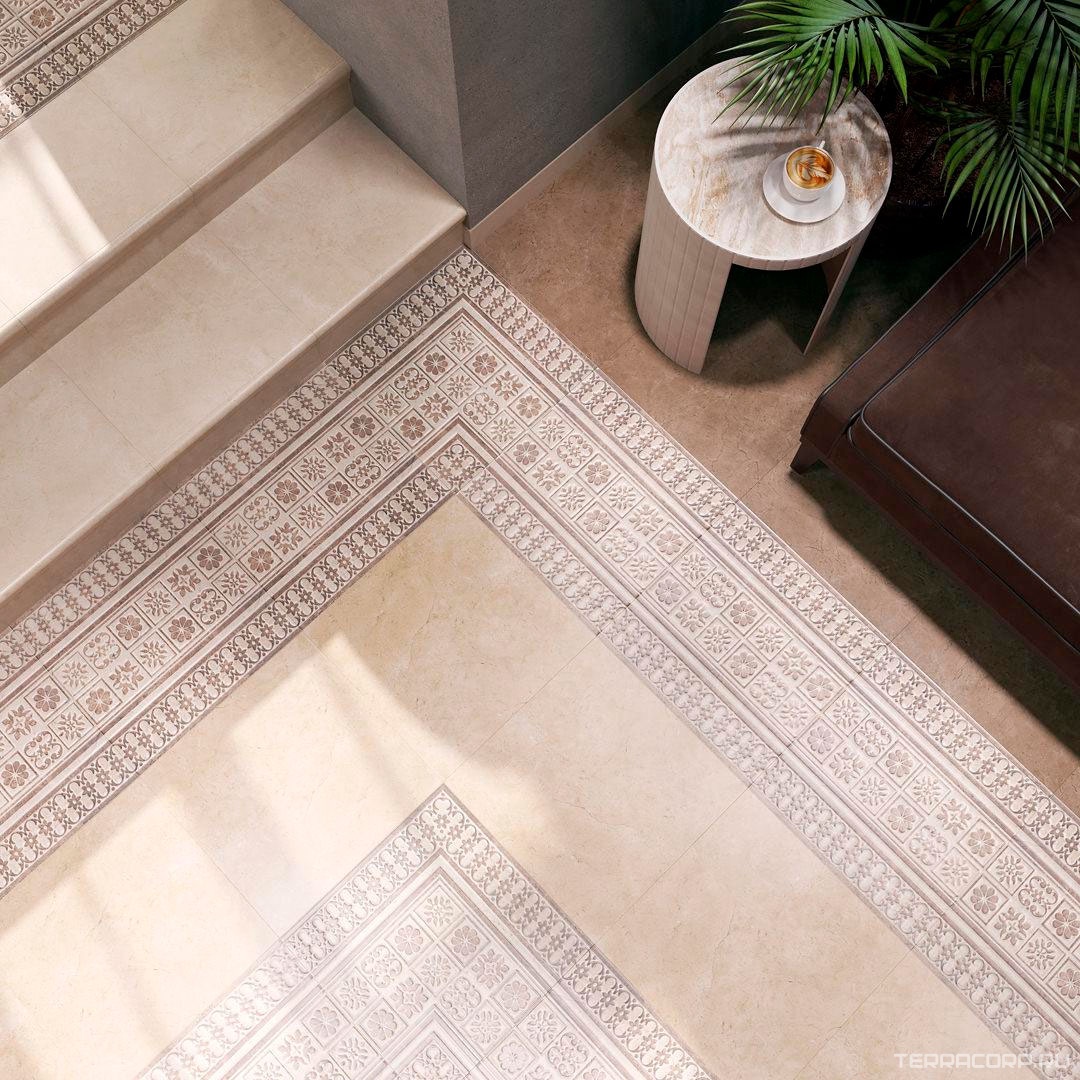 Ступени Kerama Marazzi Фаральони беж обр. ступень фрон. гр. 40,2x34 ZZ Бежевый, фото 2